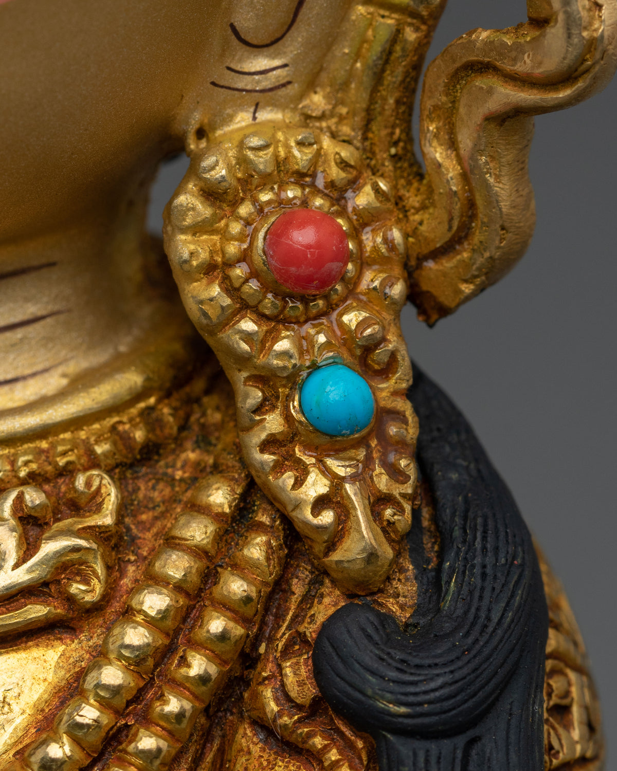 Vajradhara Copper Statue | Gemstones Adorned Figurine