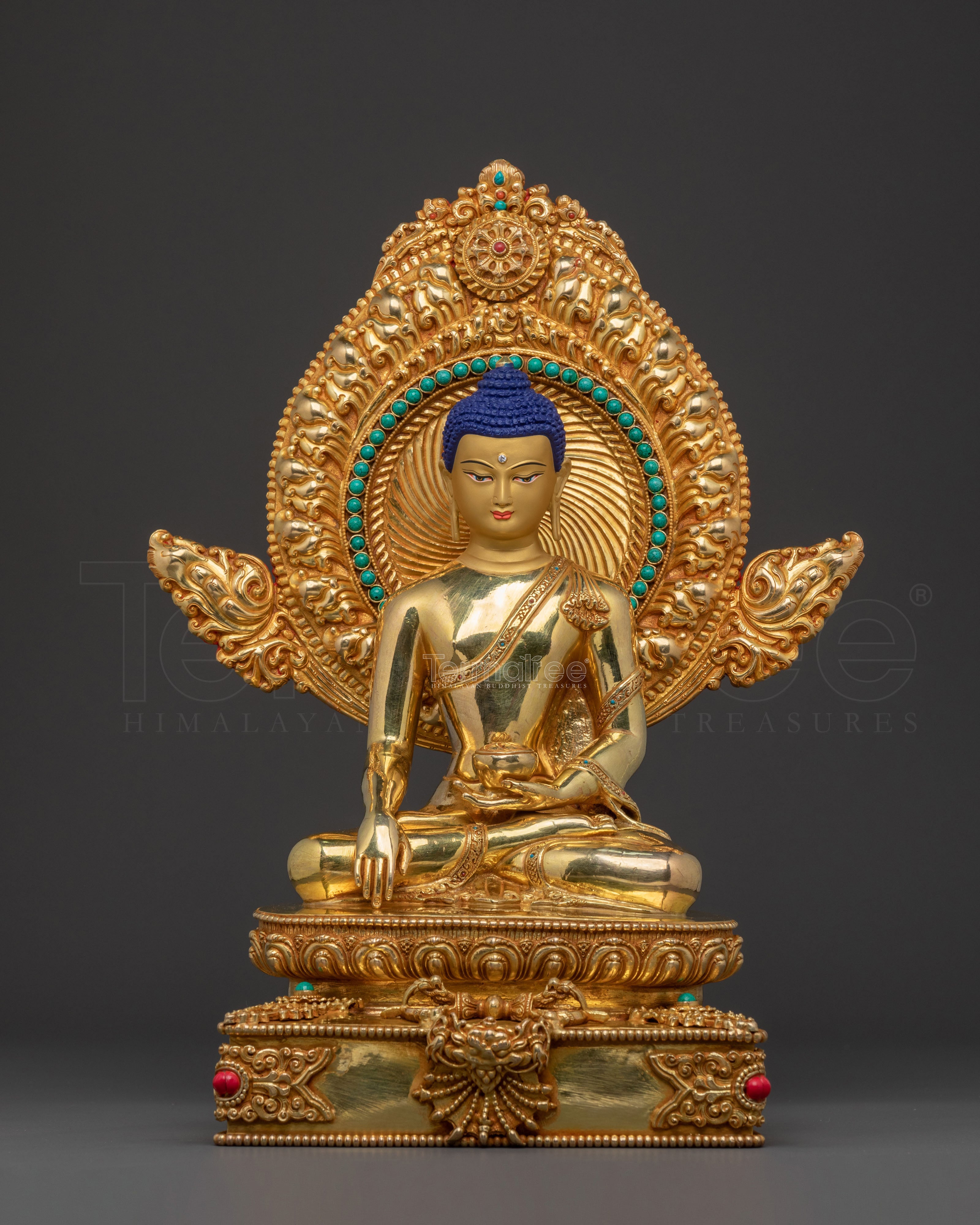 Shakyamuni Buddha Statue on Throne