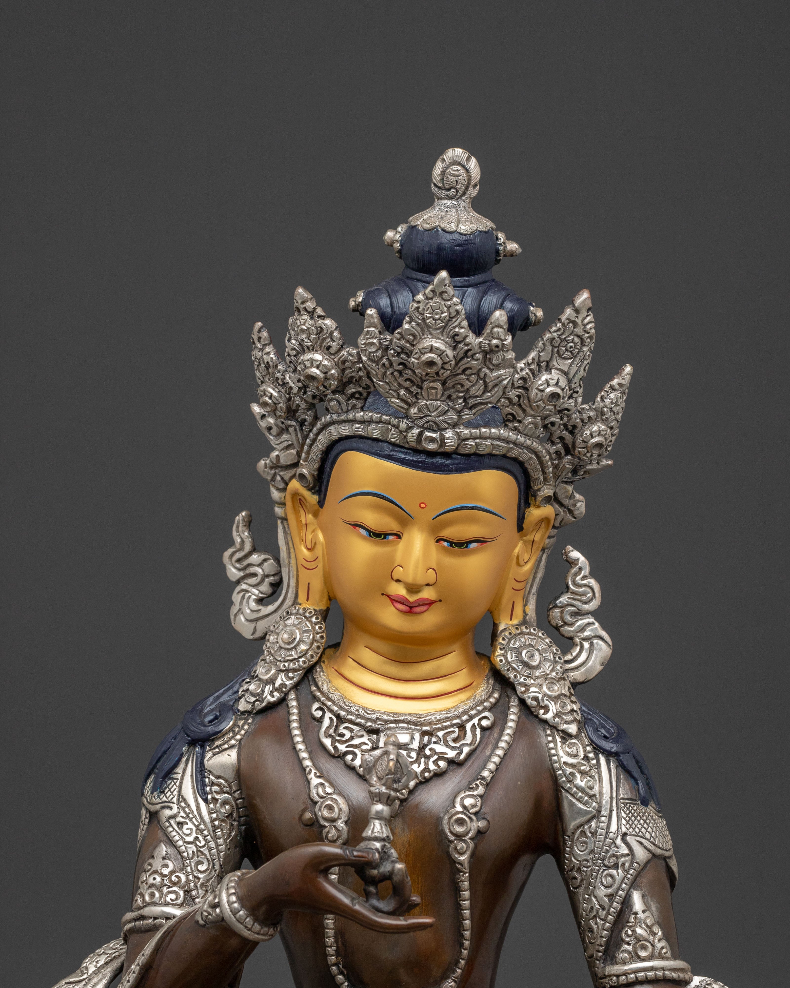 Vajrasattva Statue for Decor: Oxidized Copper Art