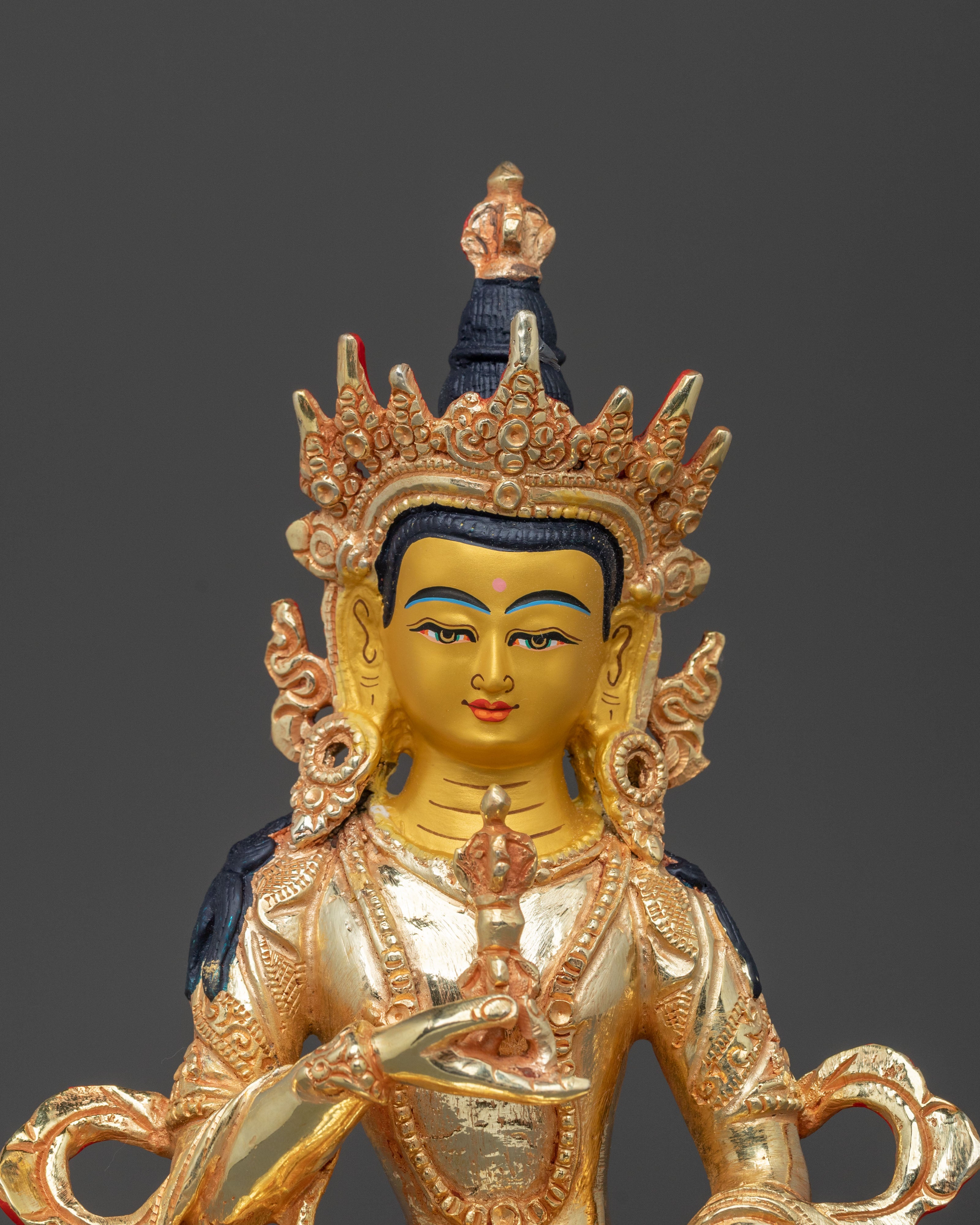 Hand Carved Vajrasattva Copper Statue | Buddhist Decor
