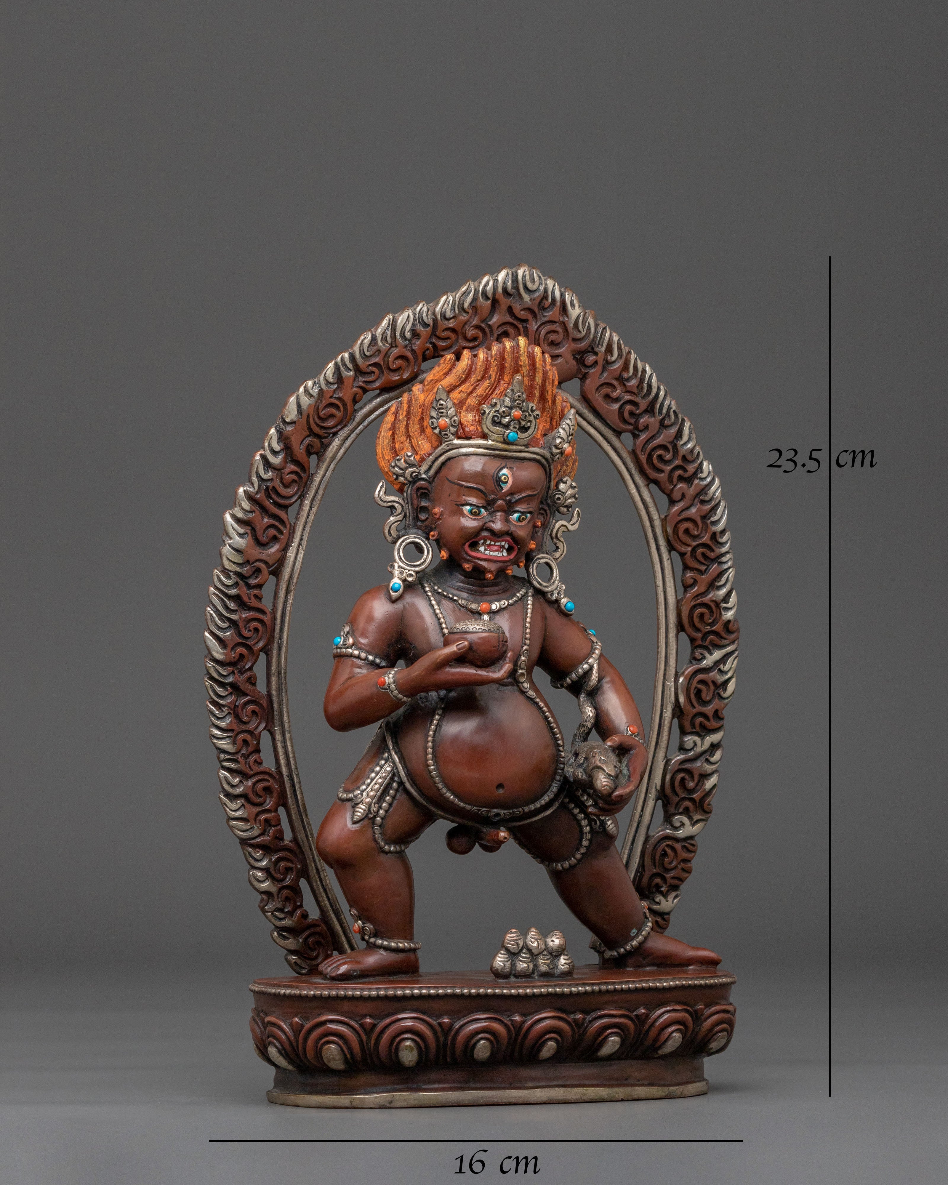 Black Dzambhala Oxidized Copper Sculpture | Wealth God