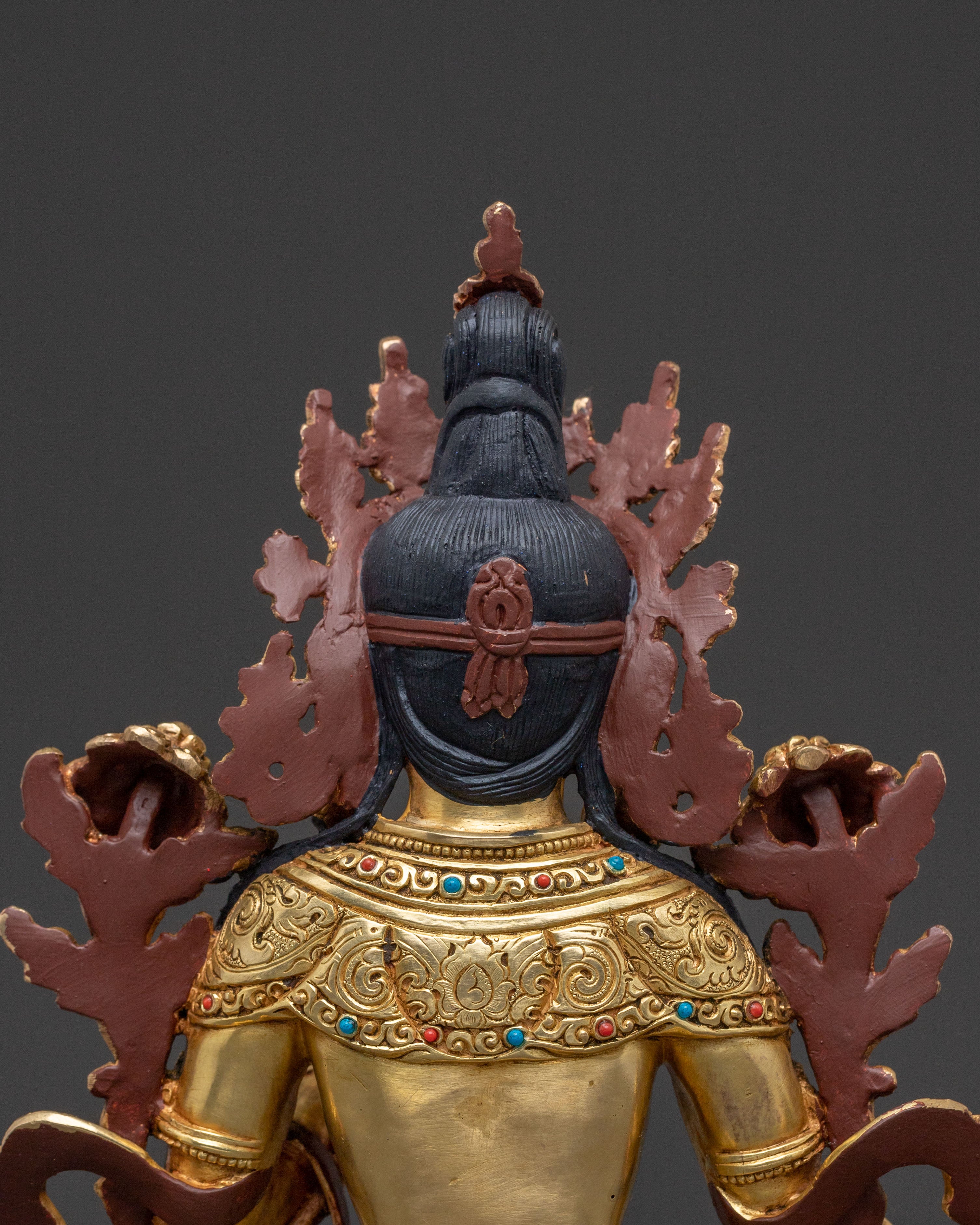 Handcrafted Statue of Green Tara – Exquisite Gilded Copper