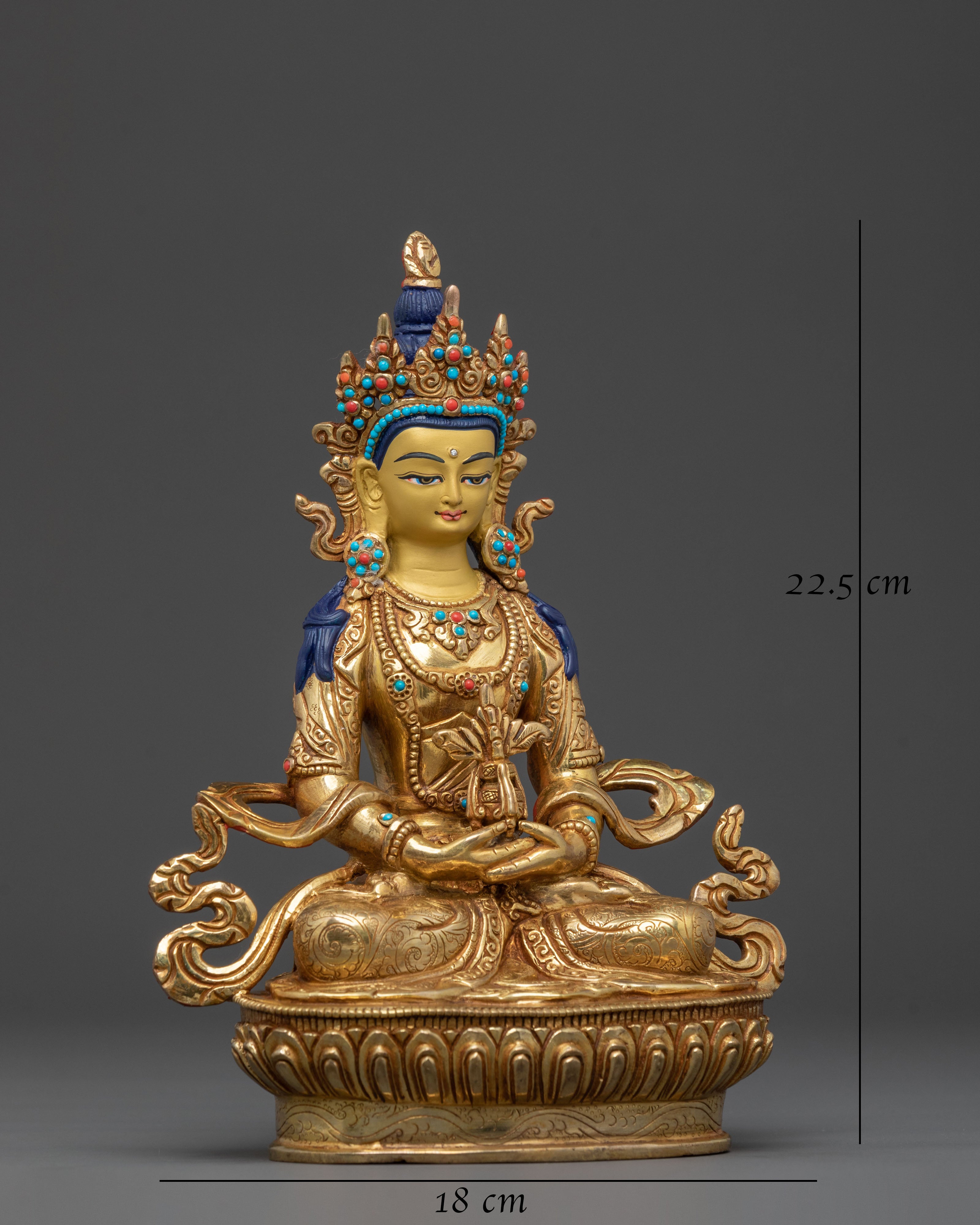Handcrafted Amitayus Statue: Buddhist Home Decor