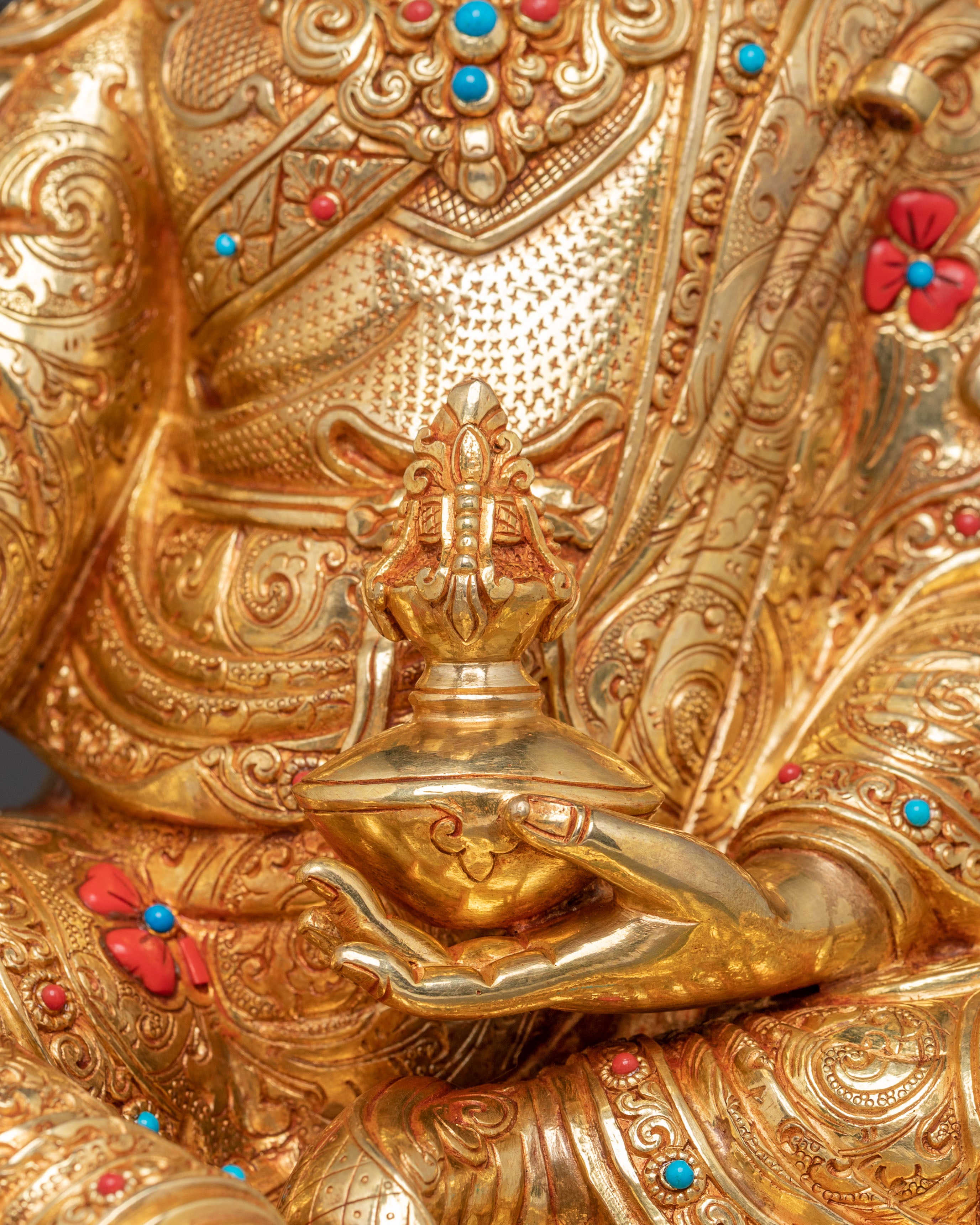 Handmade Copper Sculpture of Padmasambhava | Tibetan Buddhism Icon