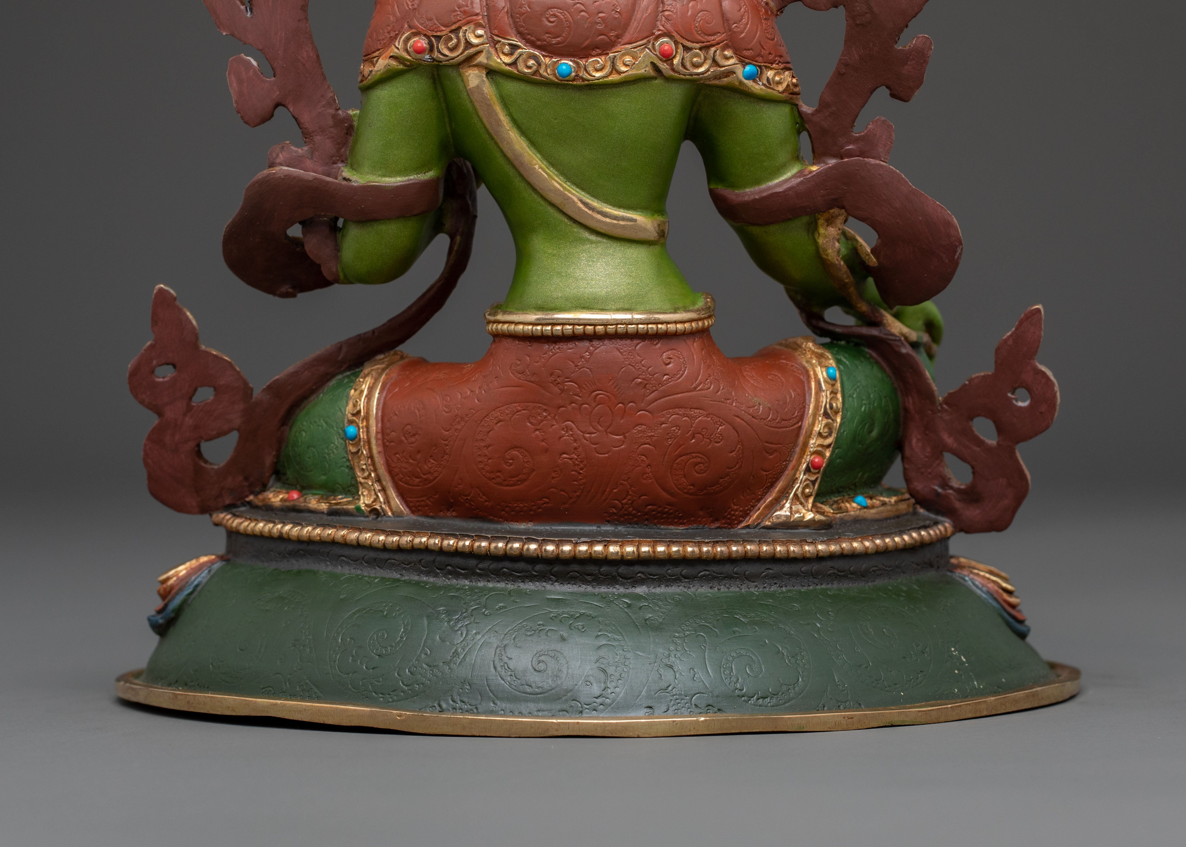 Green Tara Statue | 24K Gold Gilded Sacred Guardian