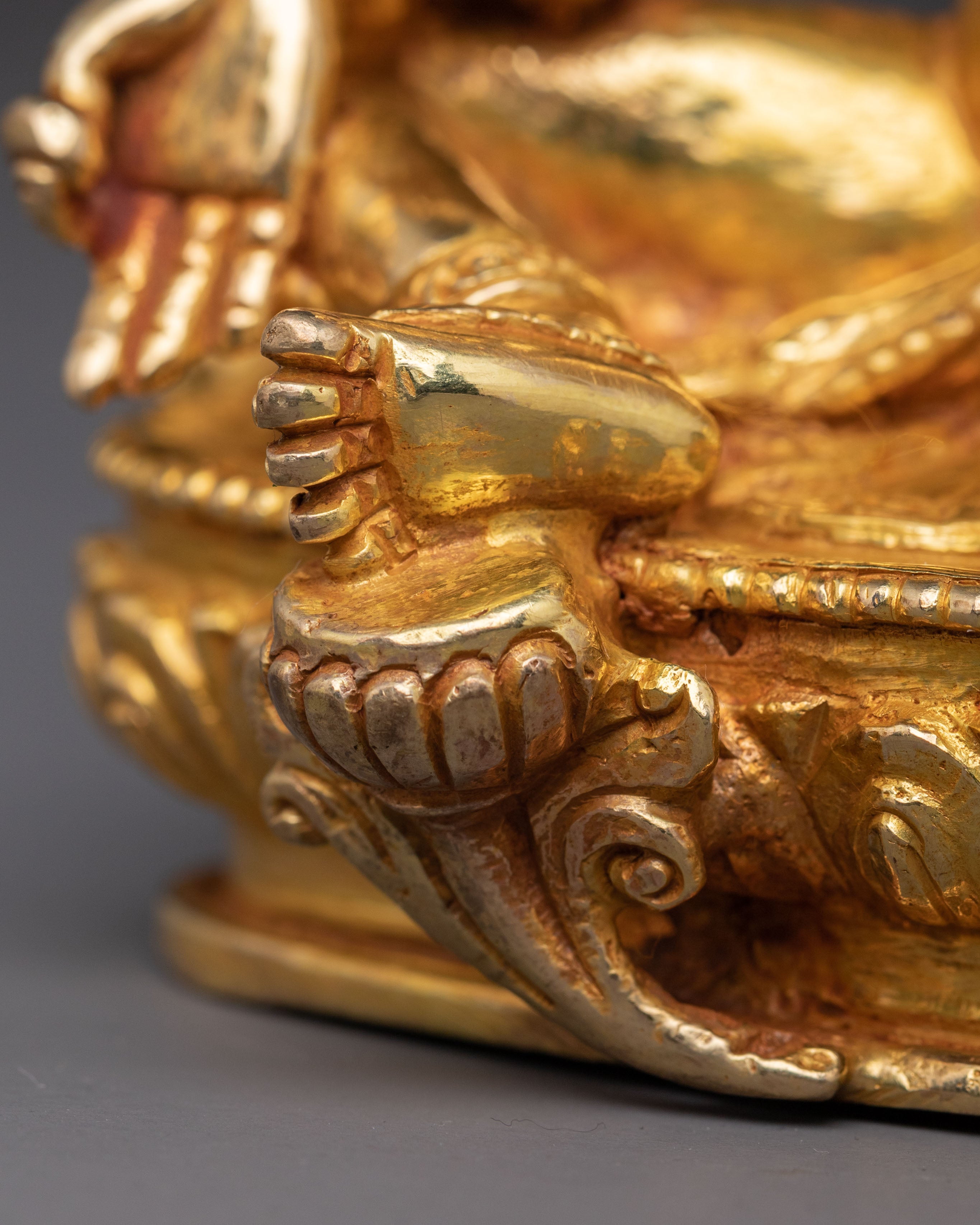Green Tara Compassion Bodhisattva Statue: Serene Gilded Copper