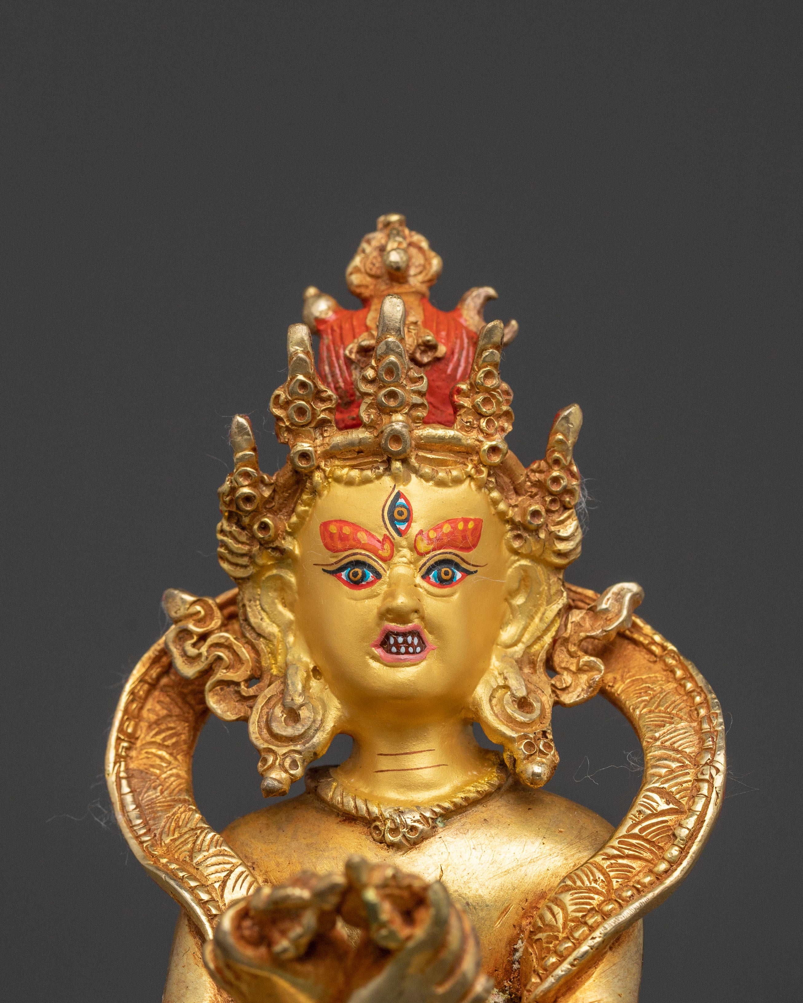 Exquisite Gold Gilded Heruka Deity Chakrasambhara Statue