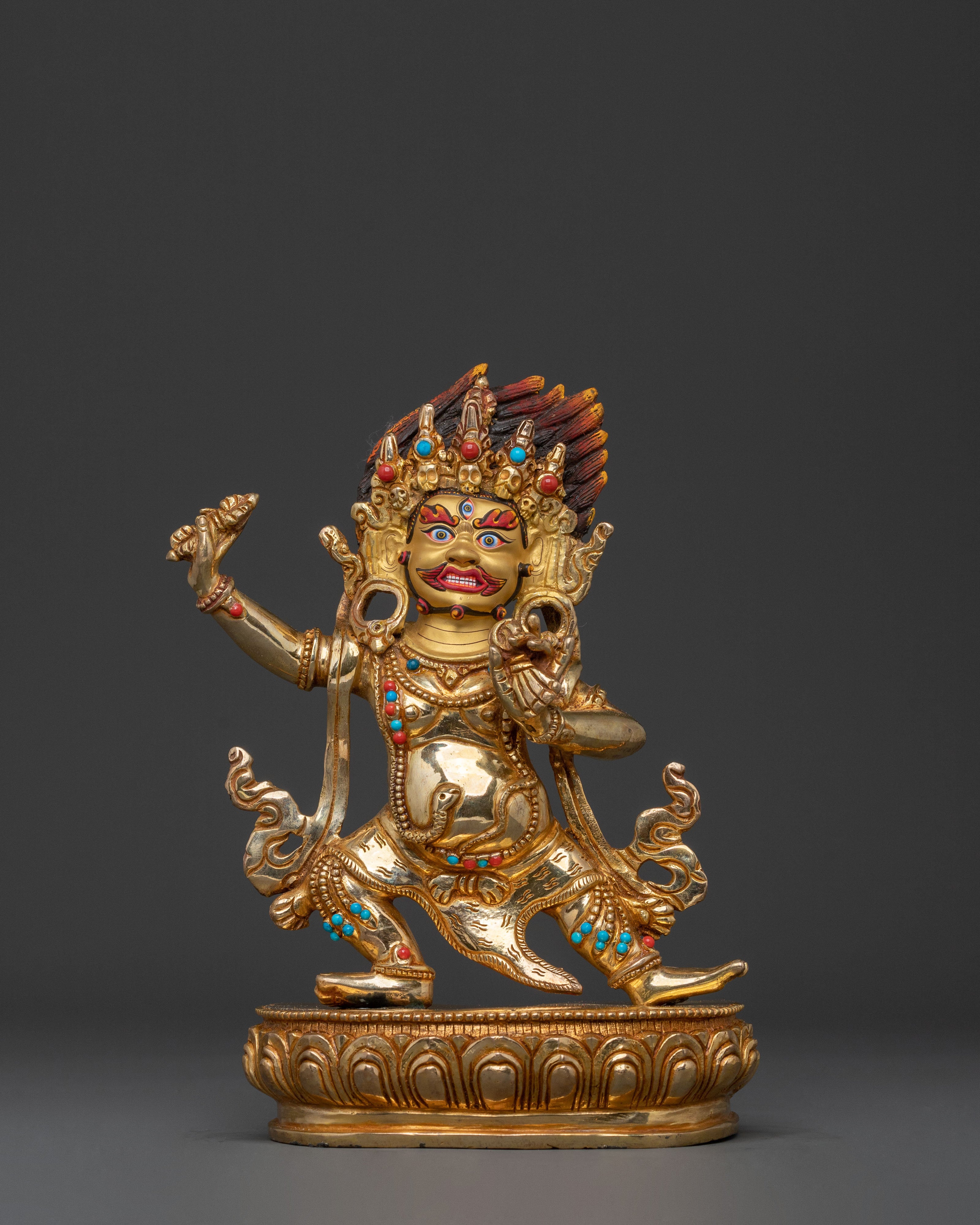 Thunderbolt Holder Vajrapani Icon | Buddhist Wrathful Deity Sculpture