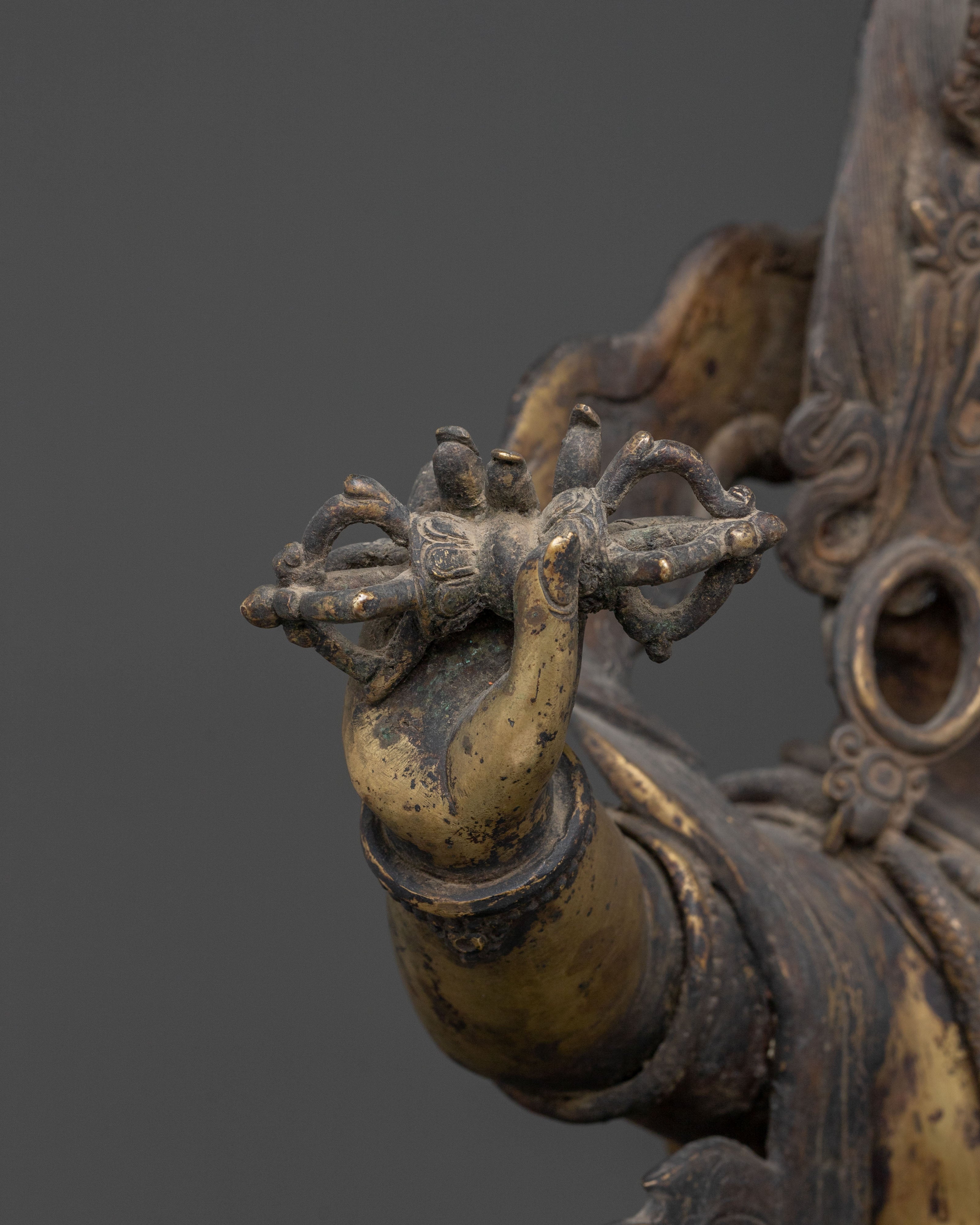 Himalayan Vajrapani Sculpture | Oxidized Copper Art