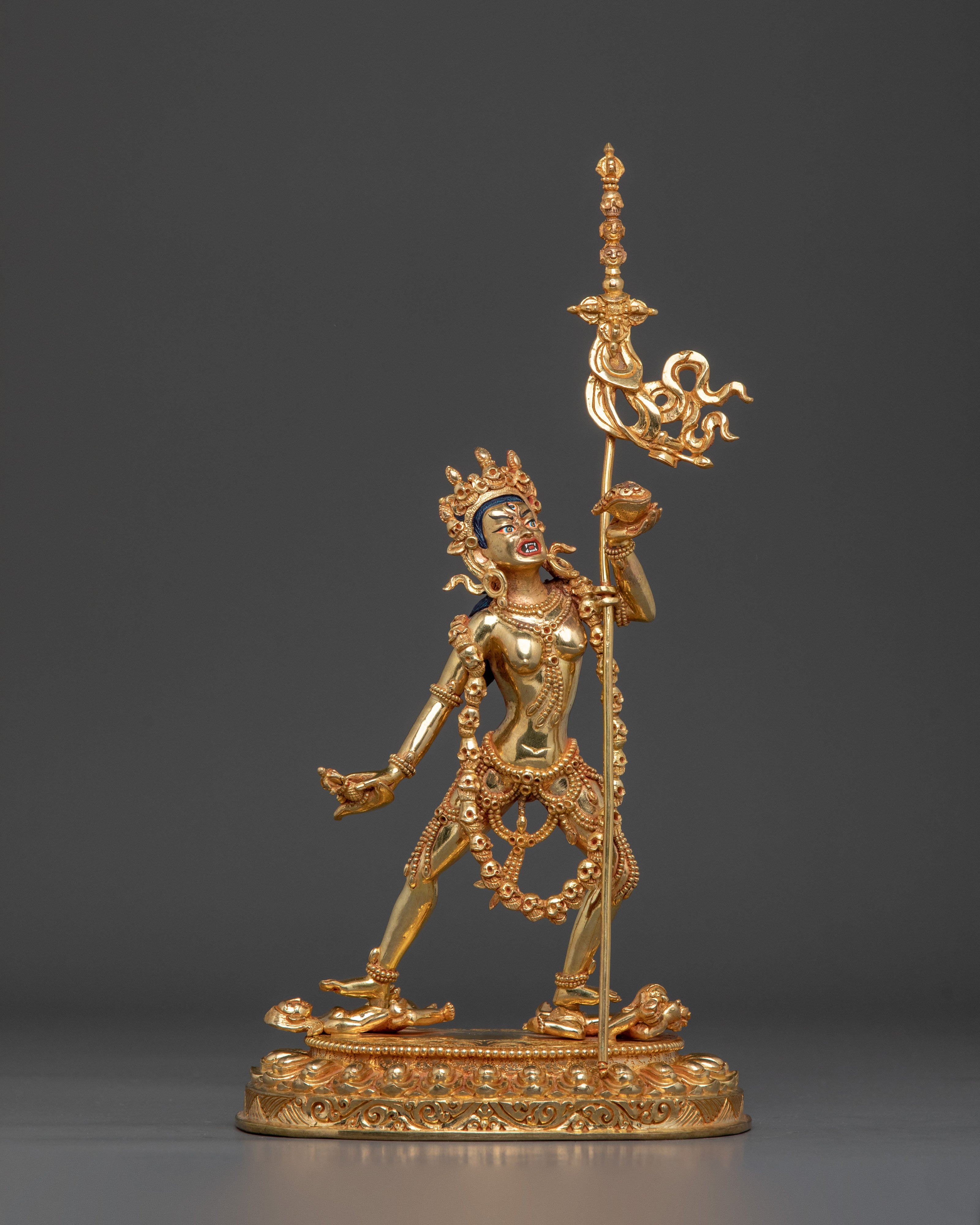 Vajrayogini Statue Buddhist Altar Decor: 24K Gold Gilded Artwork