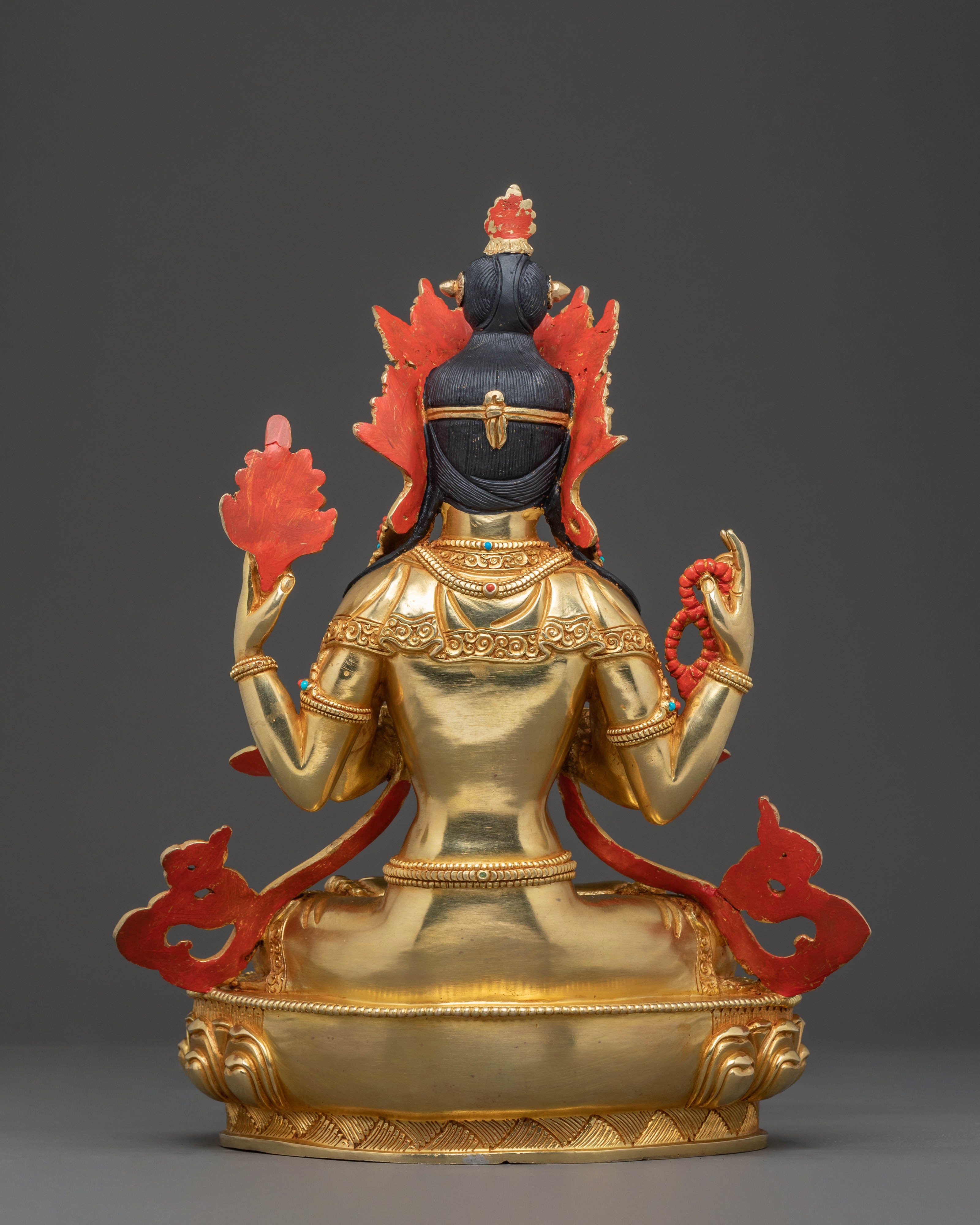 Chenrezig Compassion Statue | Handcrafted 24K Gold Gilded