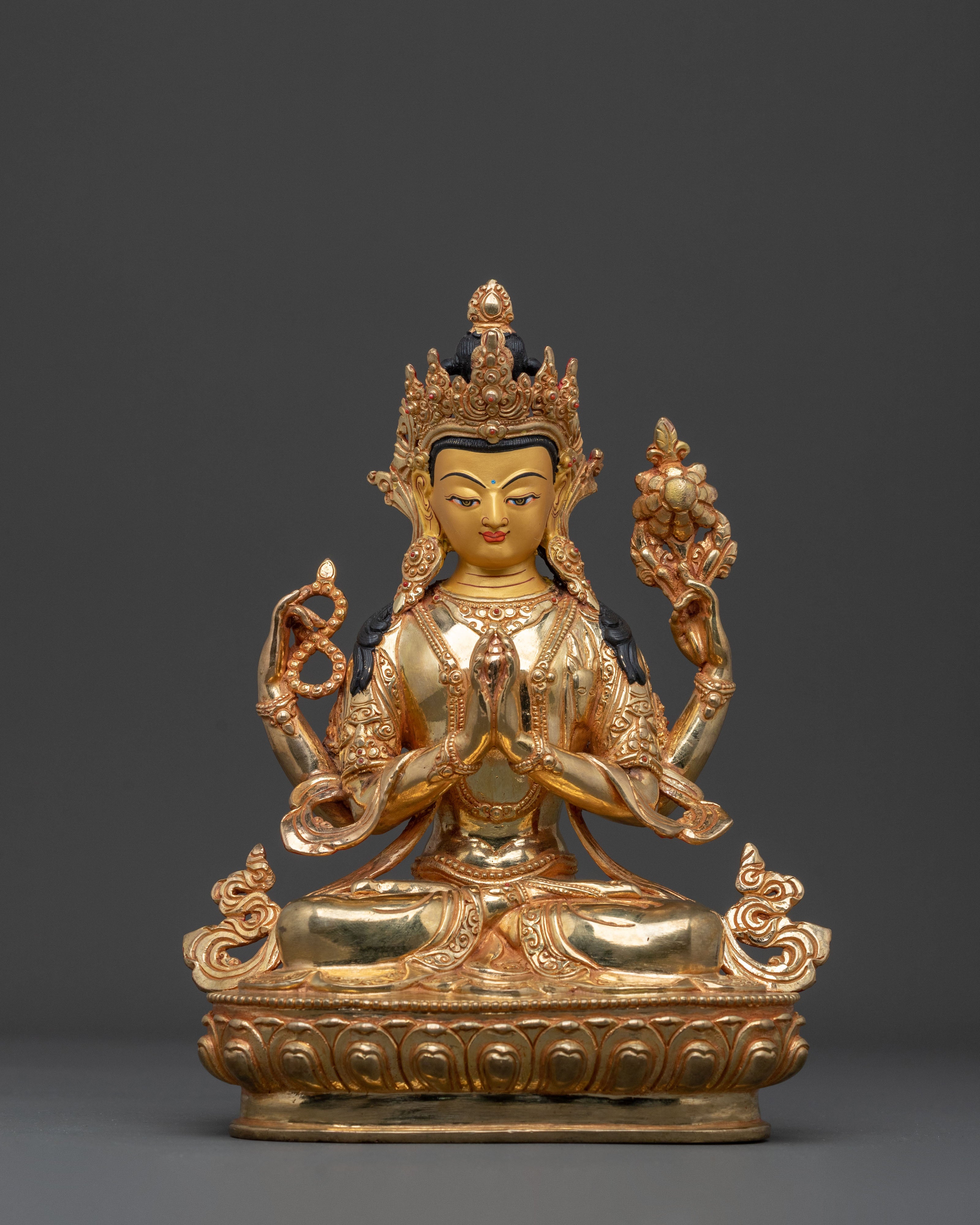 Chenrezig Handcrafted Himalayan Sculpture | Tibetan Buddhist Art