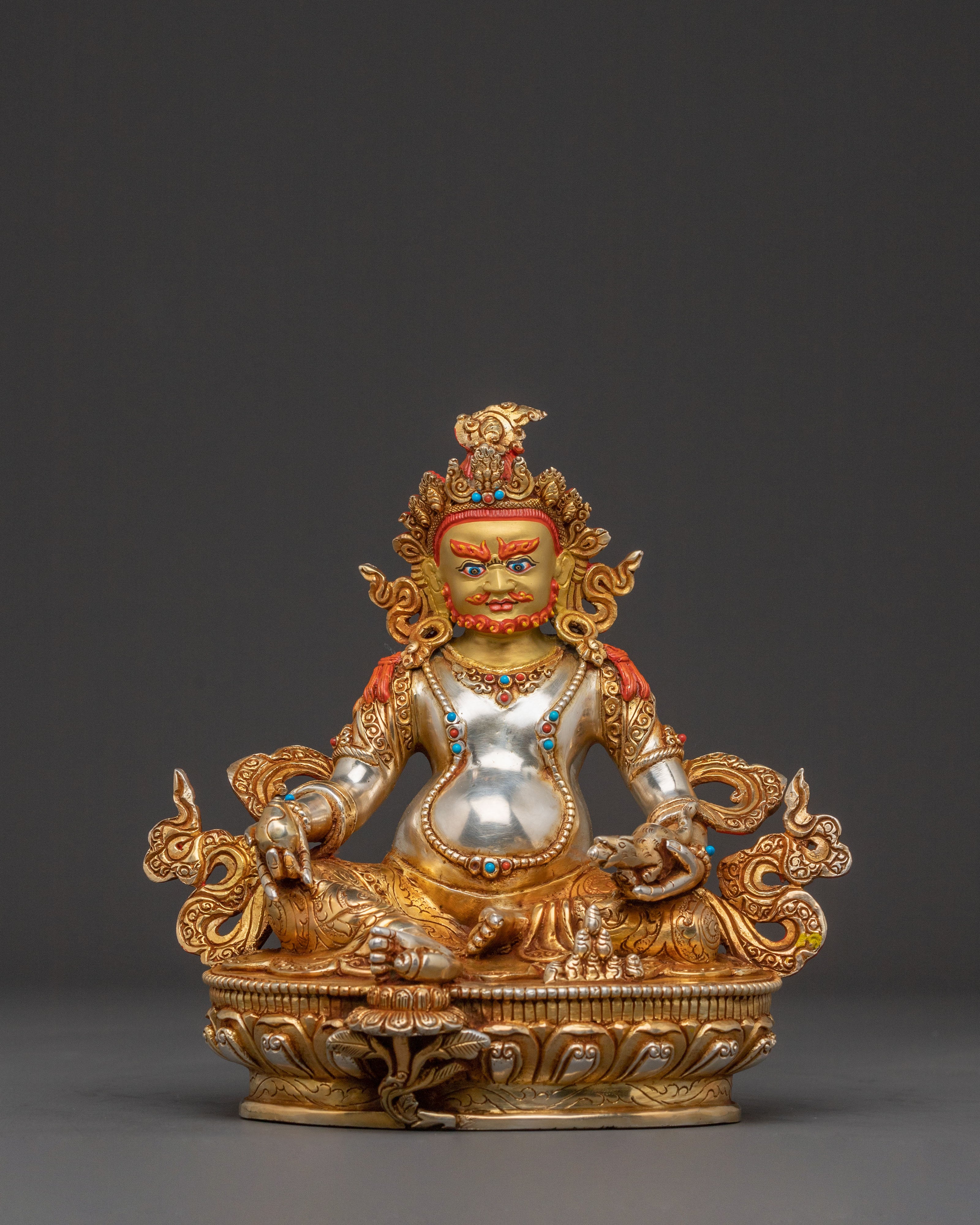Prosperity Icon Dzambhala Statue | Handcrafted Gold Gilded Statue