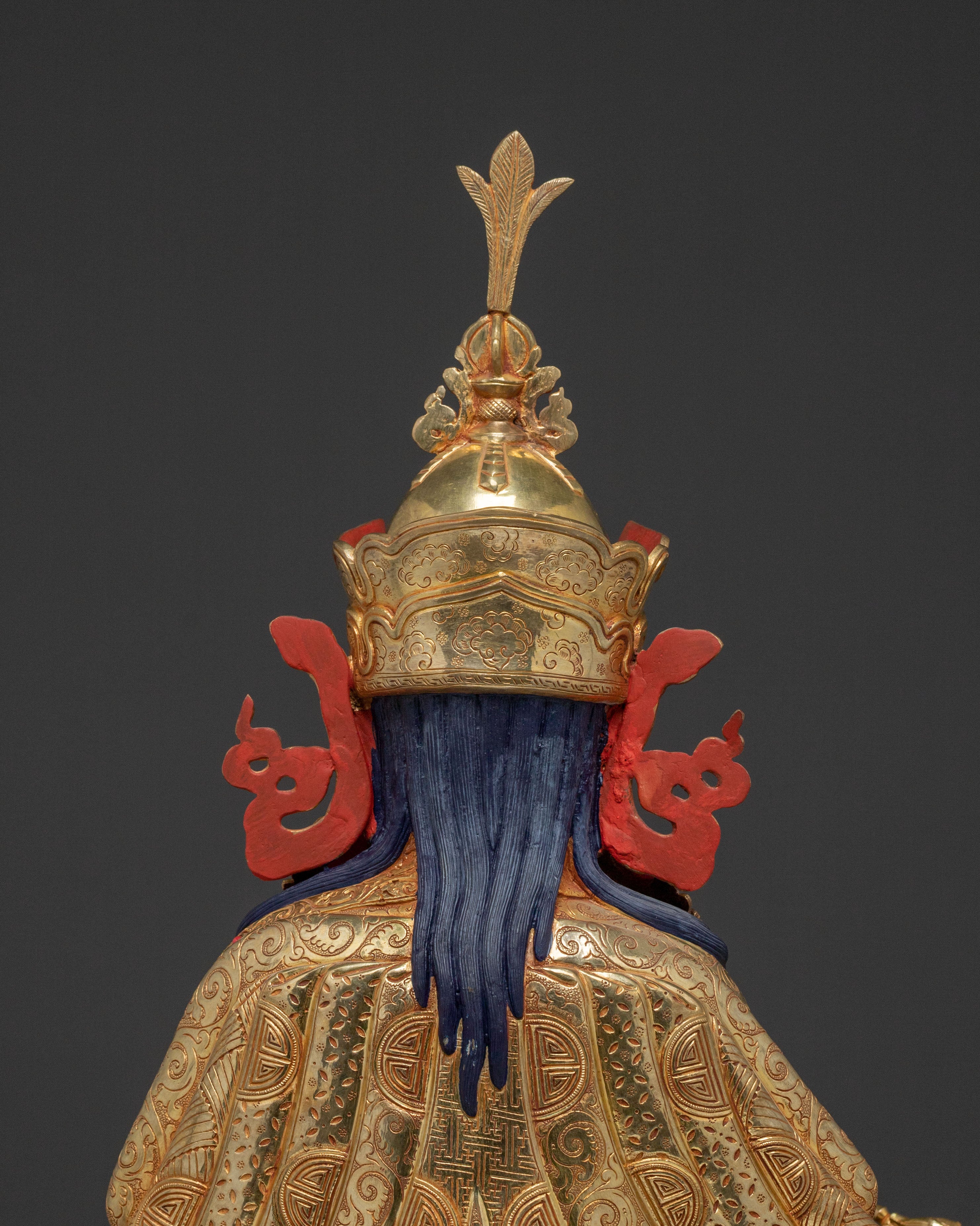 Guru Rinpoche Sacred Statue on Throne | Altar Decor Sculpture