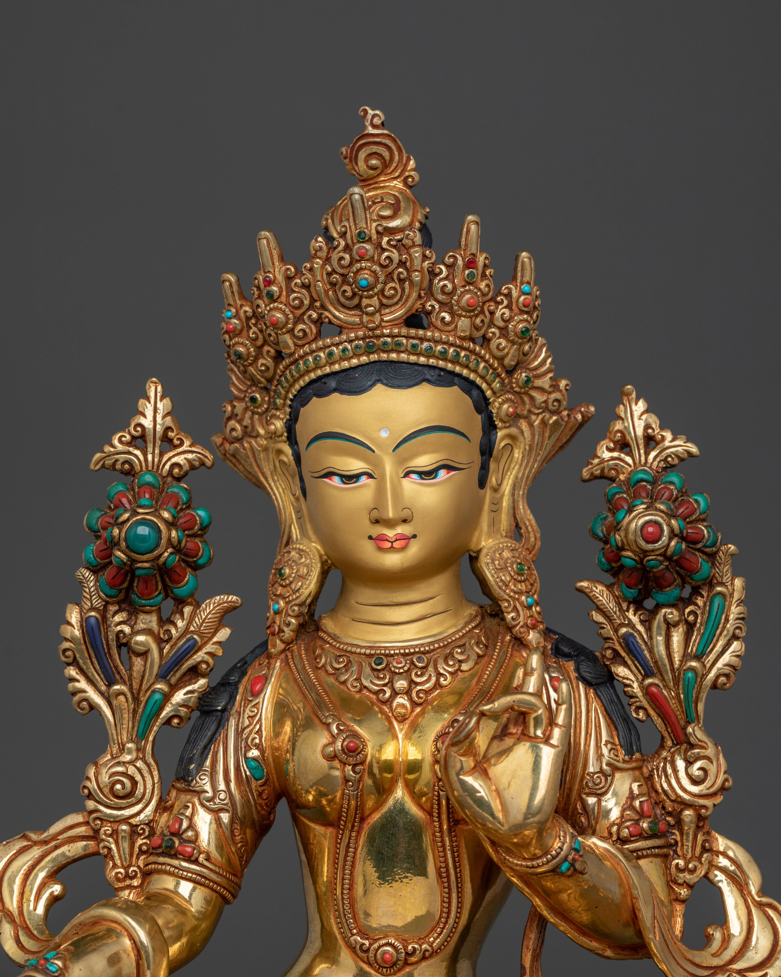 Green Tara Sacred Figurine | Tibetan Buddhist Goddess
