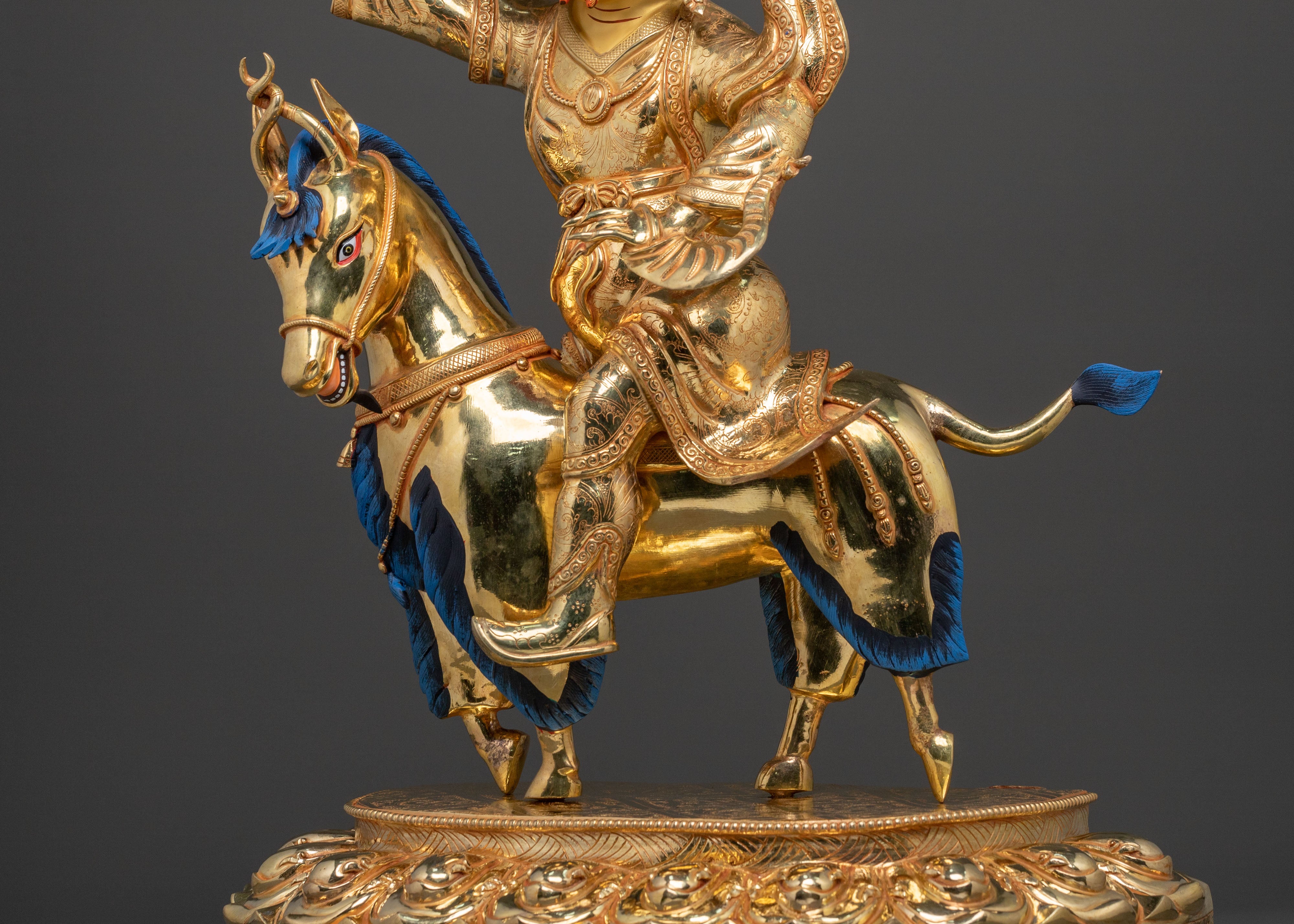 Damchen Garwai Nagpo Sacred Statue | Protector Deity