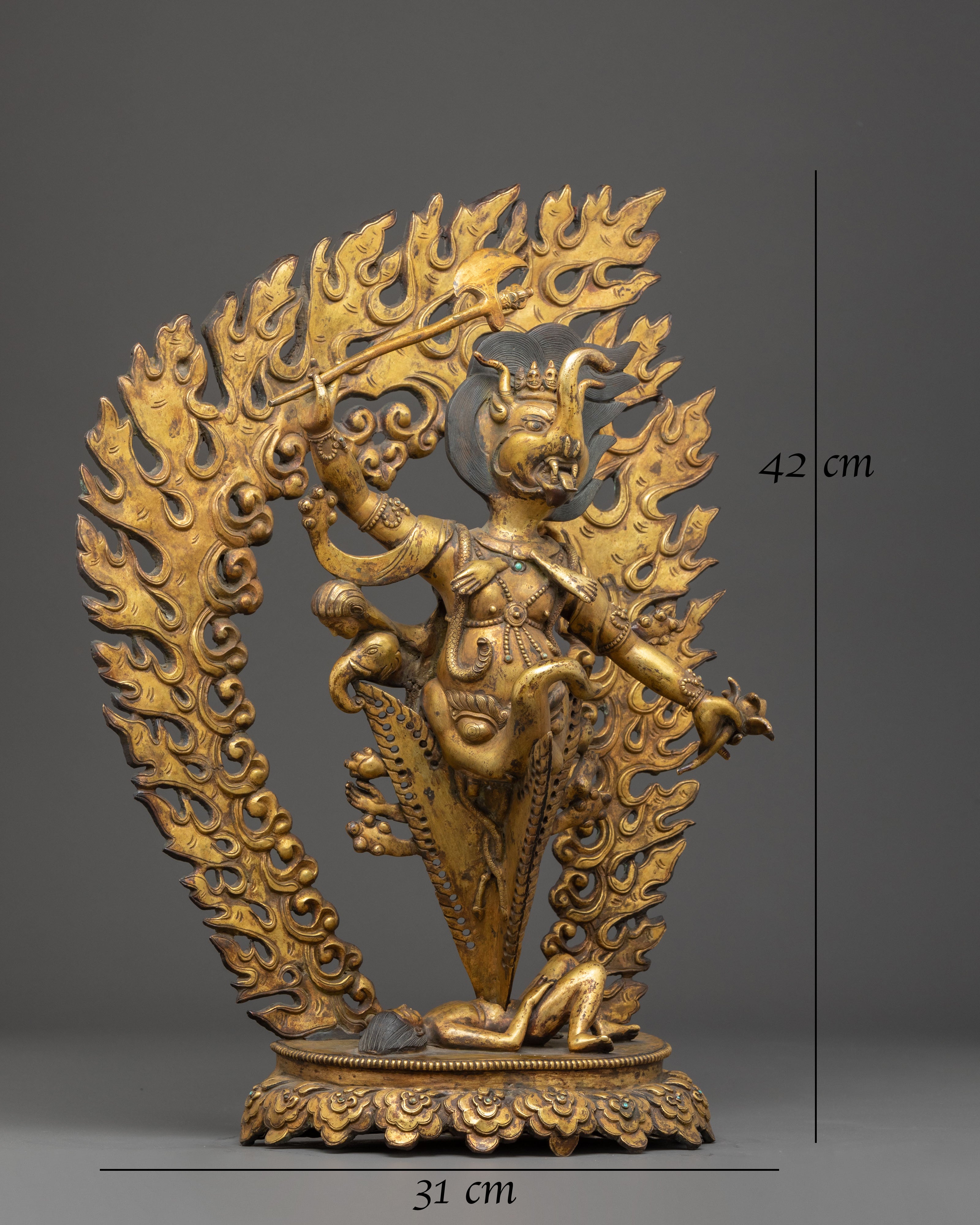 Handmade Makara Mukha Kila Statue | Symbol of Spiritual Protection