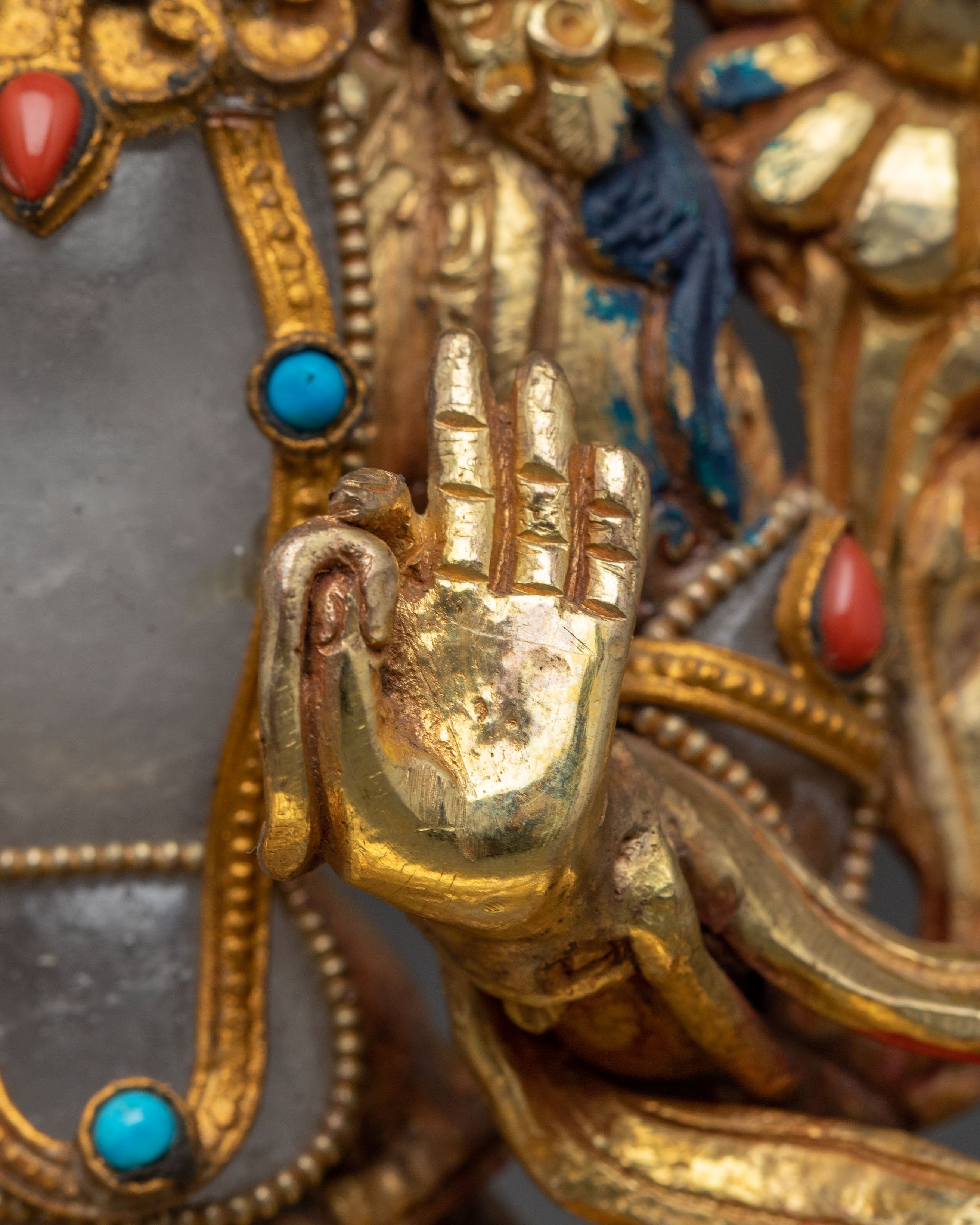 Handcrafted Crystal Bodhisattva Manjushri Statue