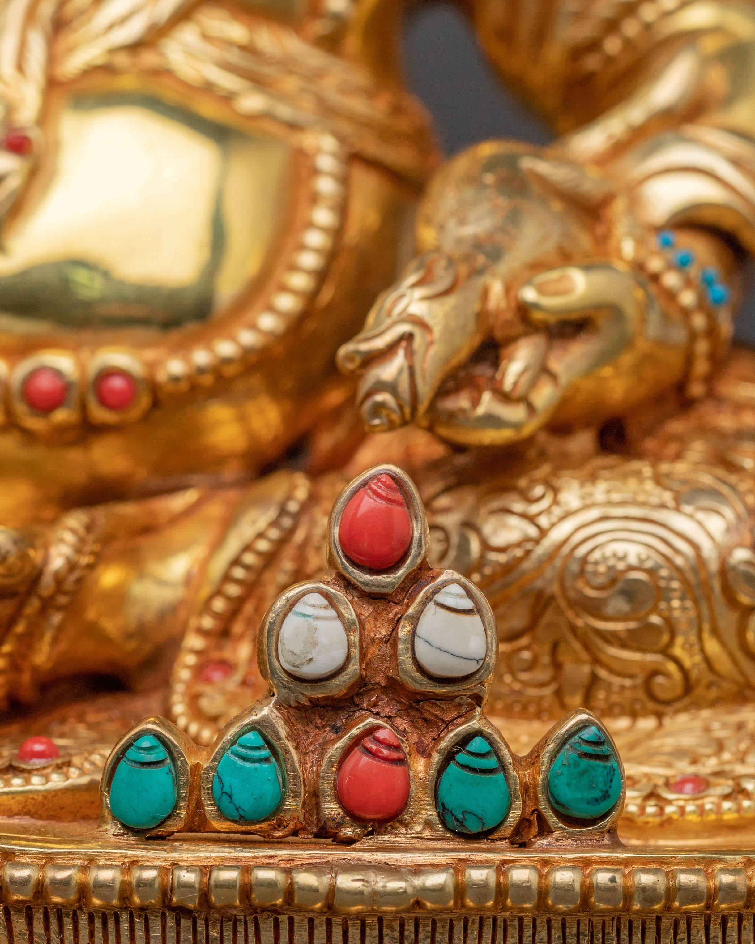 Blessed Statue Dzambhala: 24K Gold Gilded