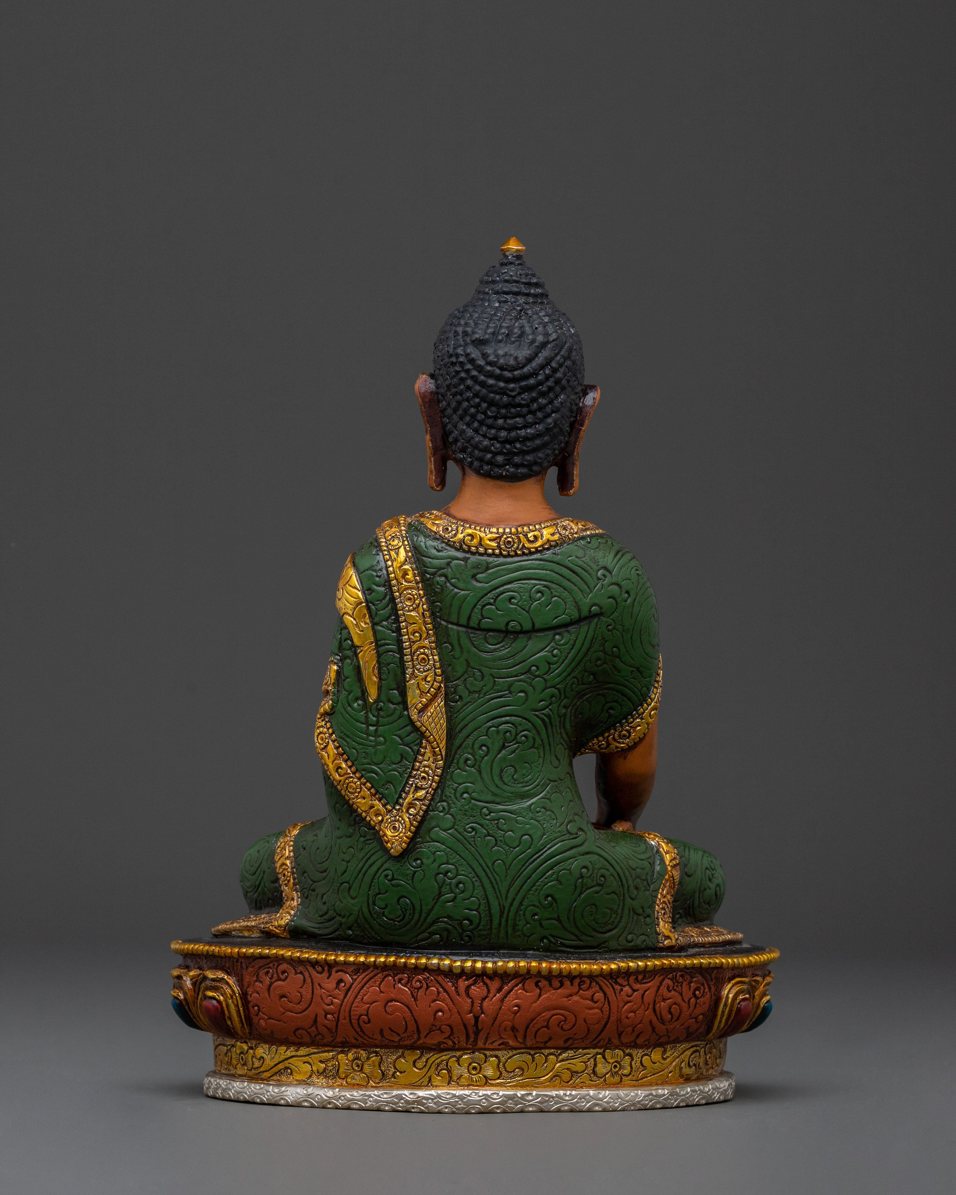 Shakyamuni Buddha Dharma Path Statue – Handcrafted Silver-Plated Serenity