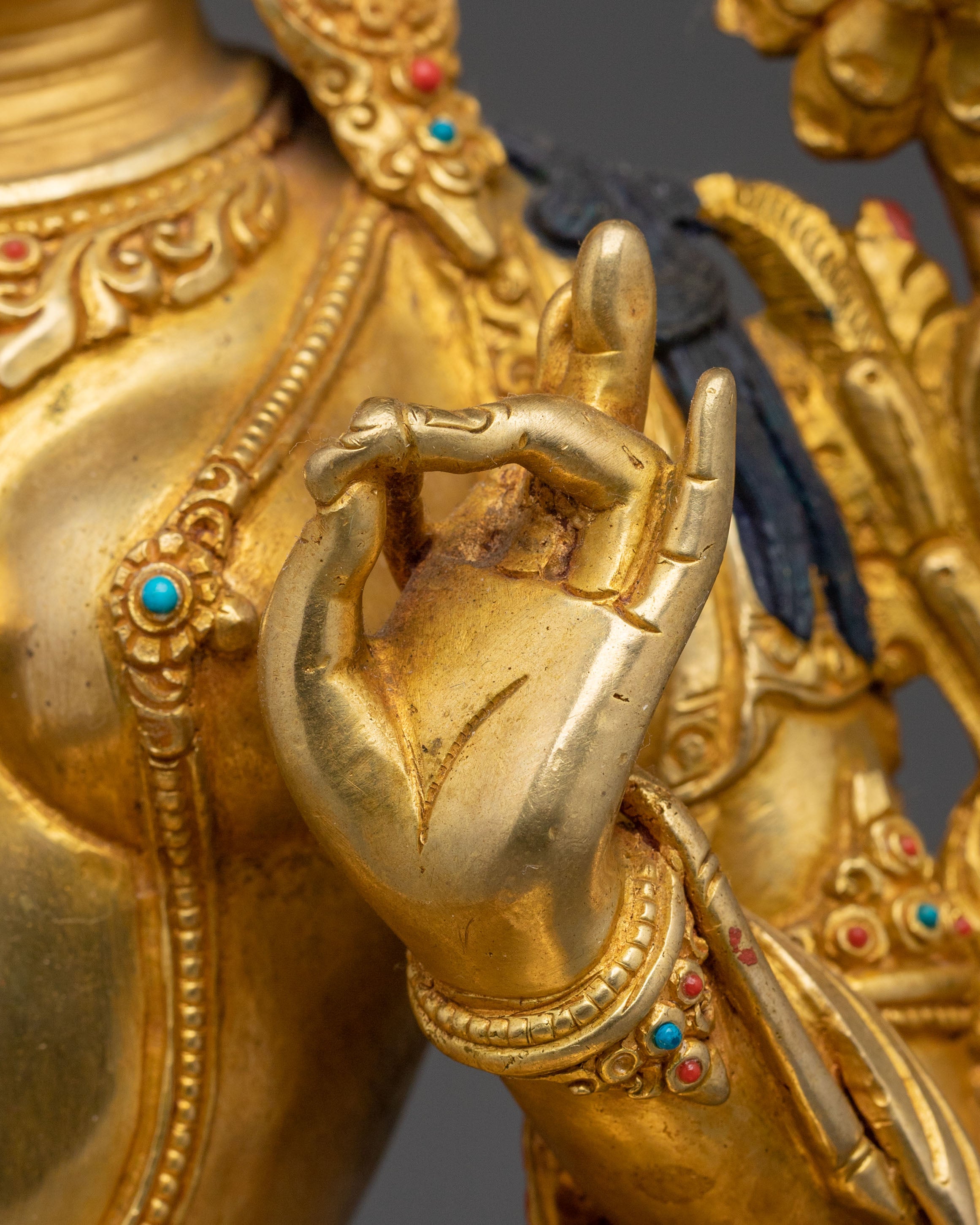 Handmade Green Tara Sculpture | Tibetan Goddess