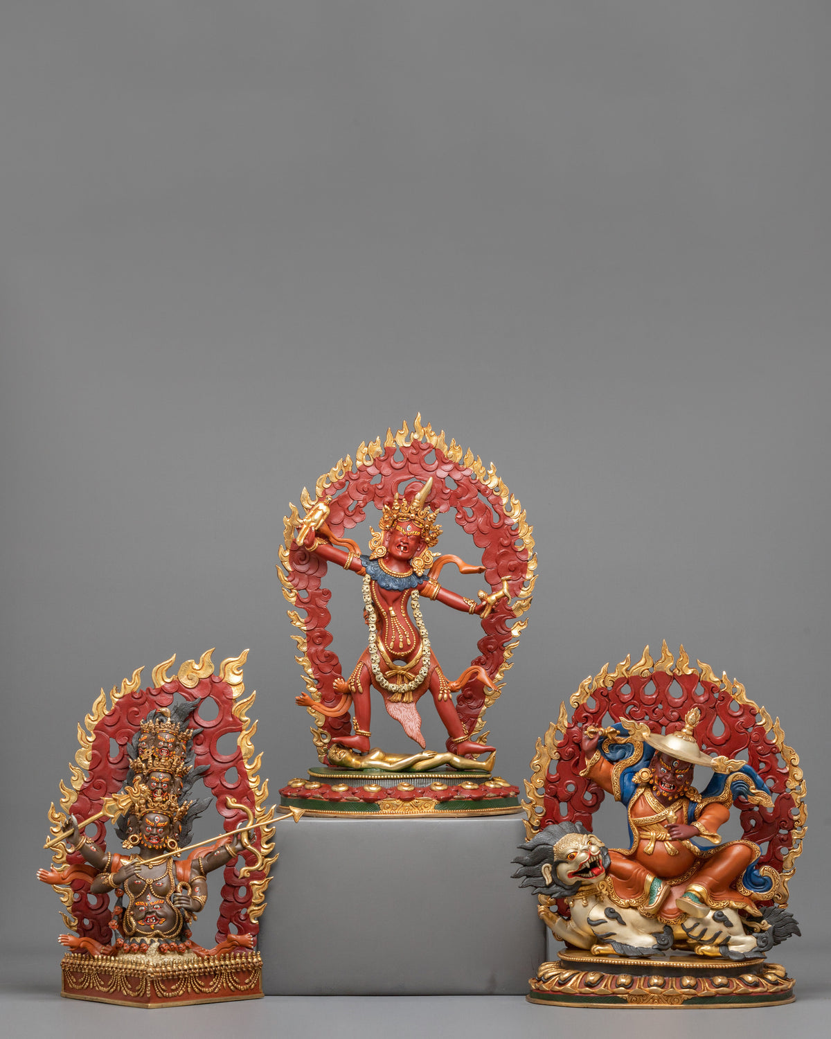 Three Nyingma Protectors | Sacred Guardian Sculpture