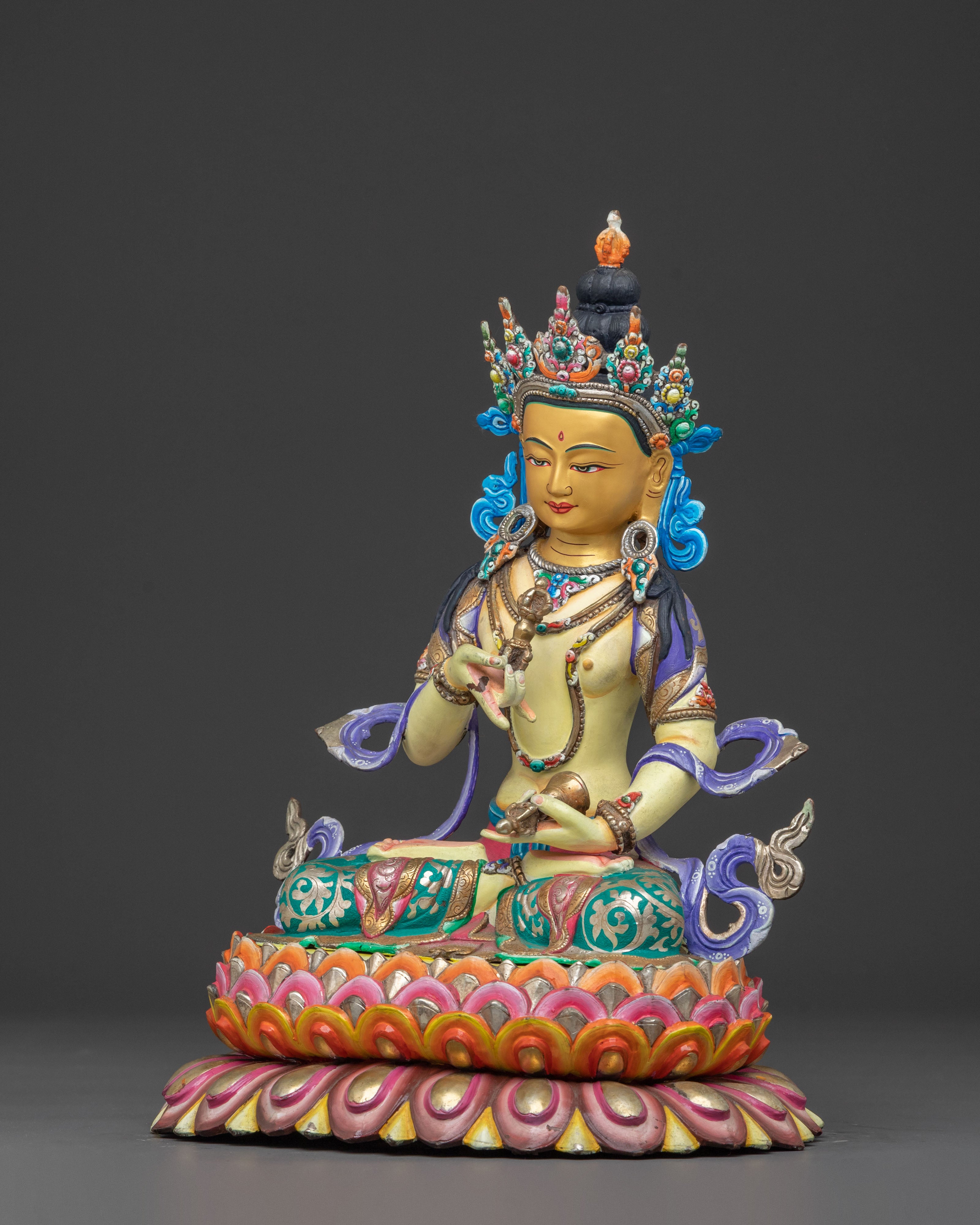 Vajrasattva Statue – 24K Gold Gilded Figure