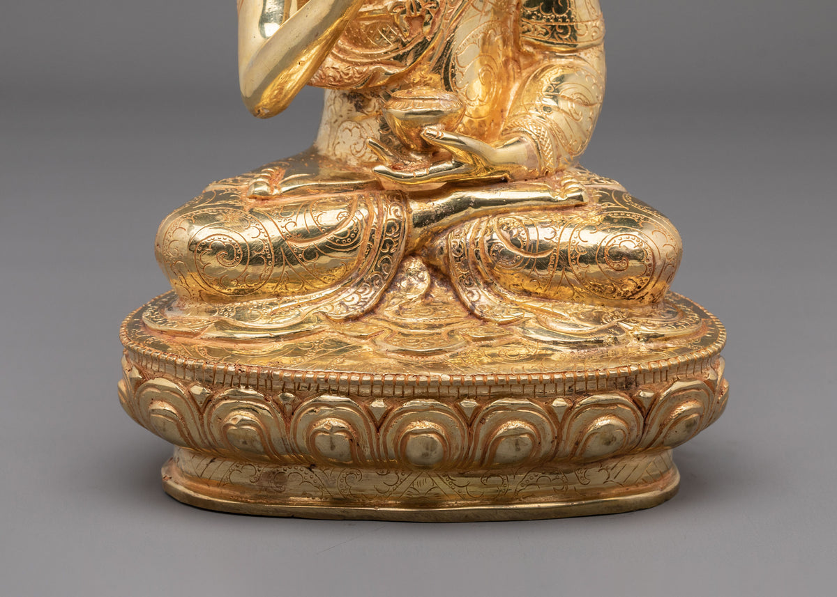 Amogasiddhi Buddha | 24K Gold Gilded Copper Statue