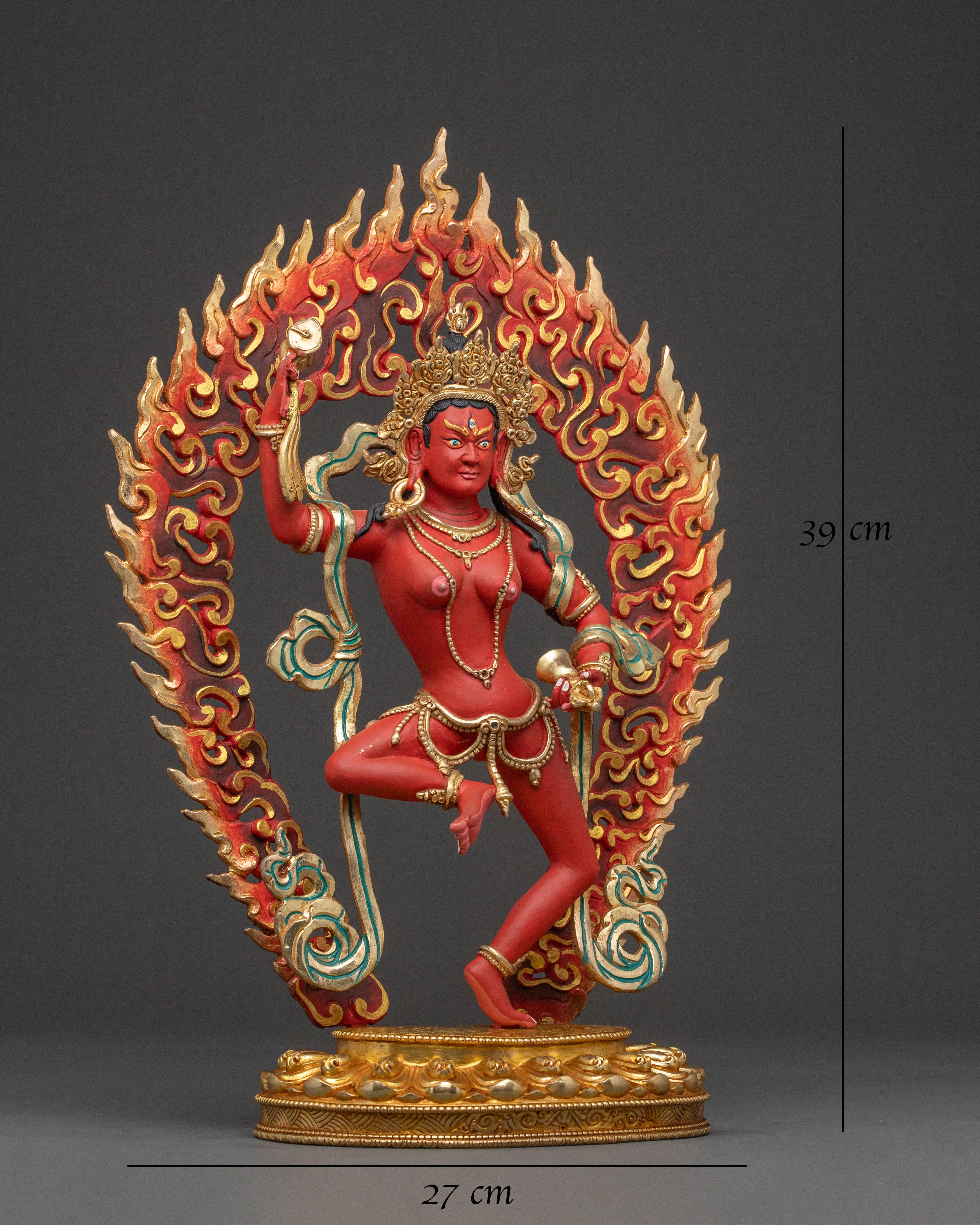 Divine Statue of Machig Labdron – Hand-Gilded Copper Statue