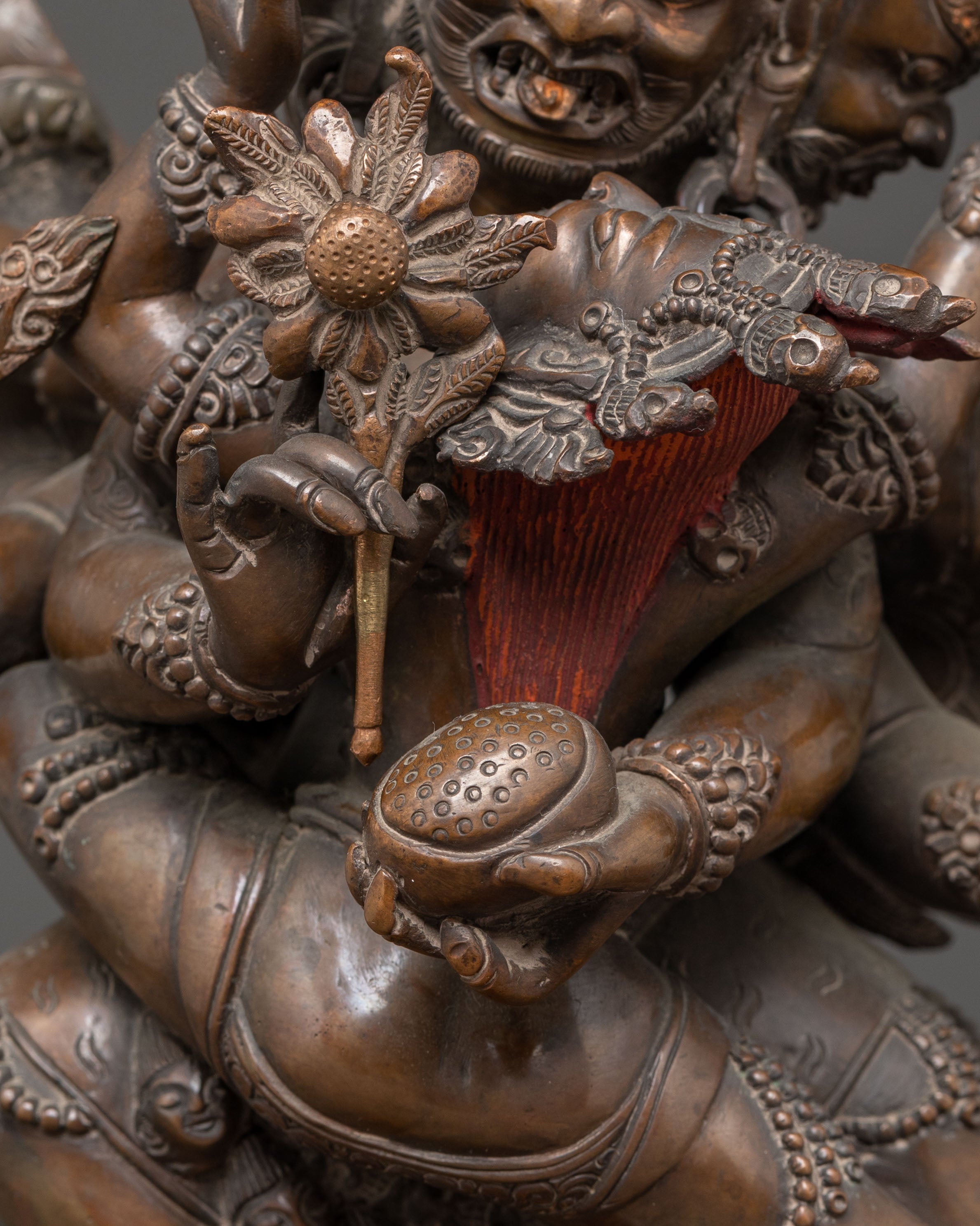 Handmade Hayagriva Oxidized Copper Statue | Fierce Tantric Deity