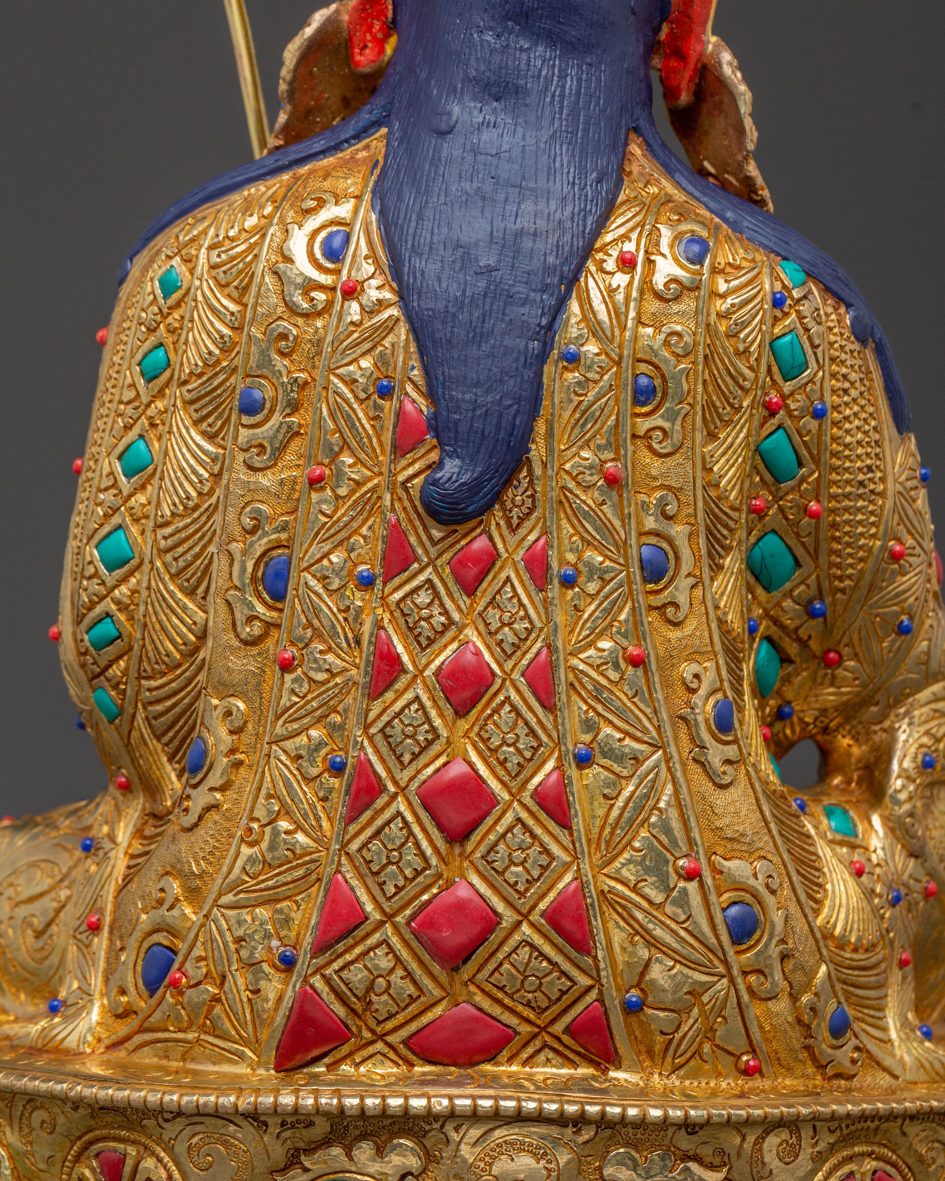 Padmasambhava Enlightened Guide Statue - Hand-Gilded Copper Statue