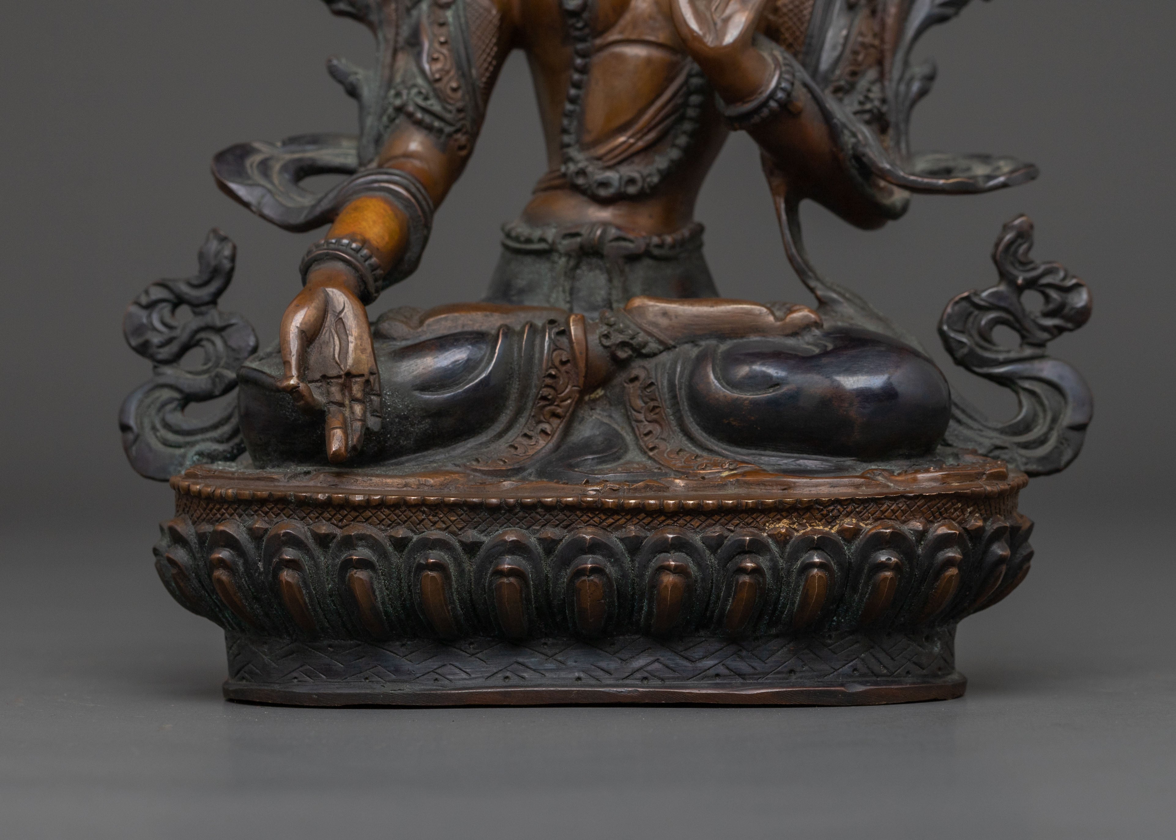 Tibetan Buddhist Goddess White Tara Figurine | Meditation Altar Decor
