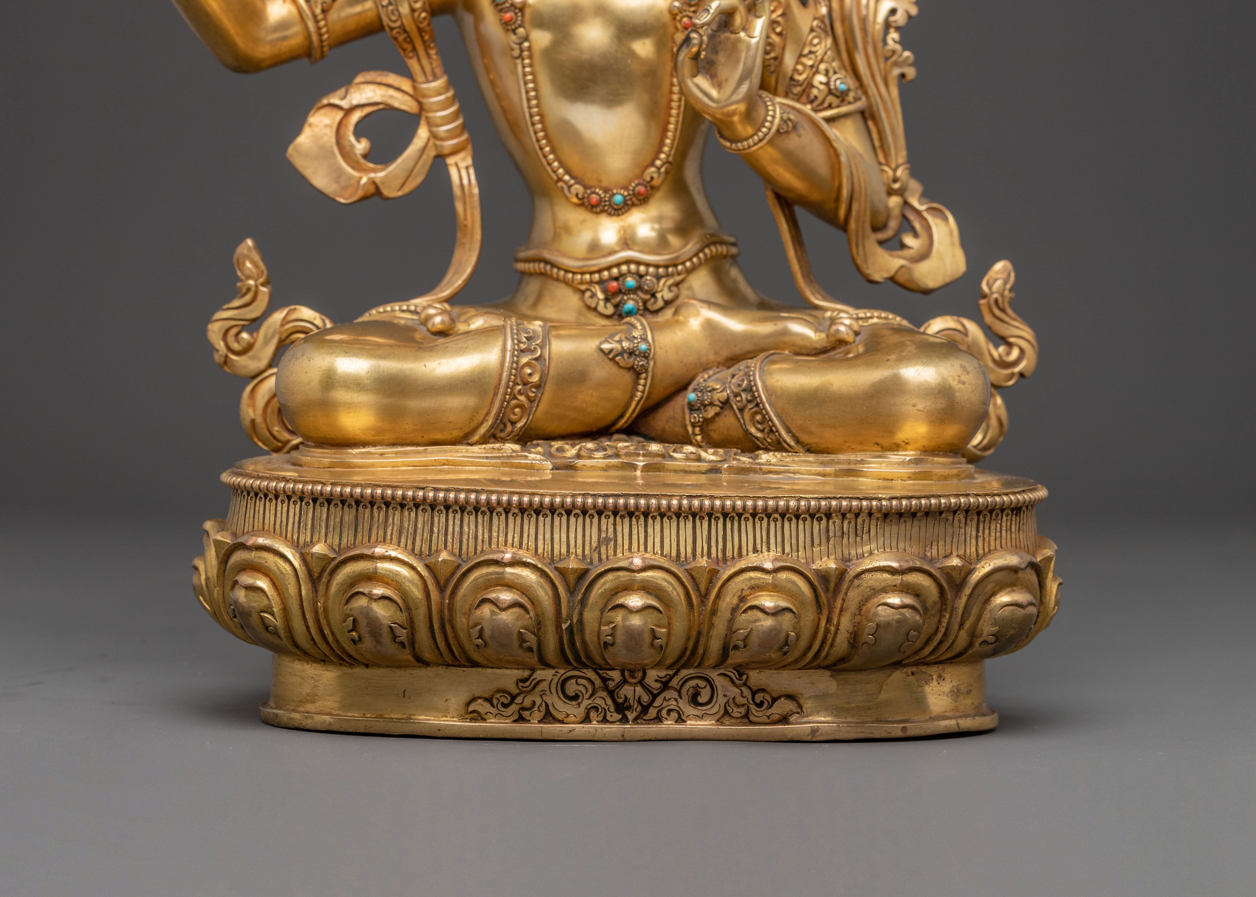 Handmade Manjushri Statue of Power and Wisdom | Spiritual Altar Decor