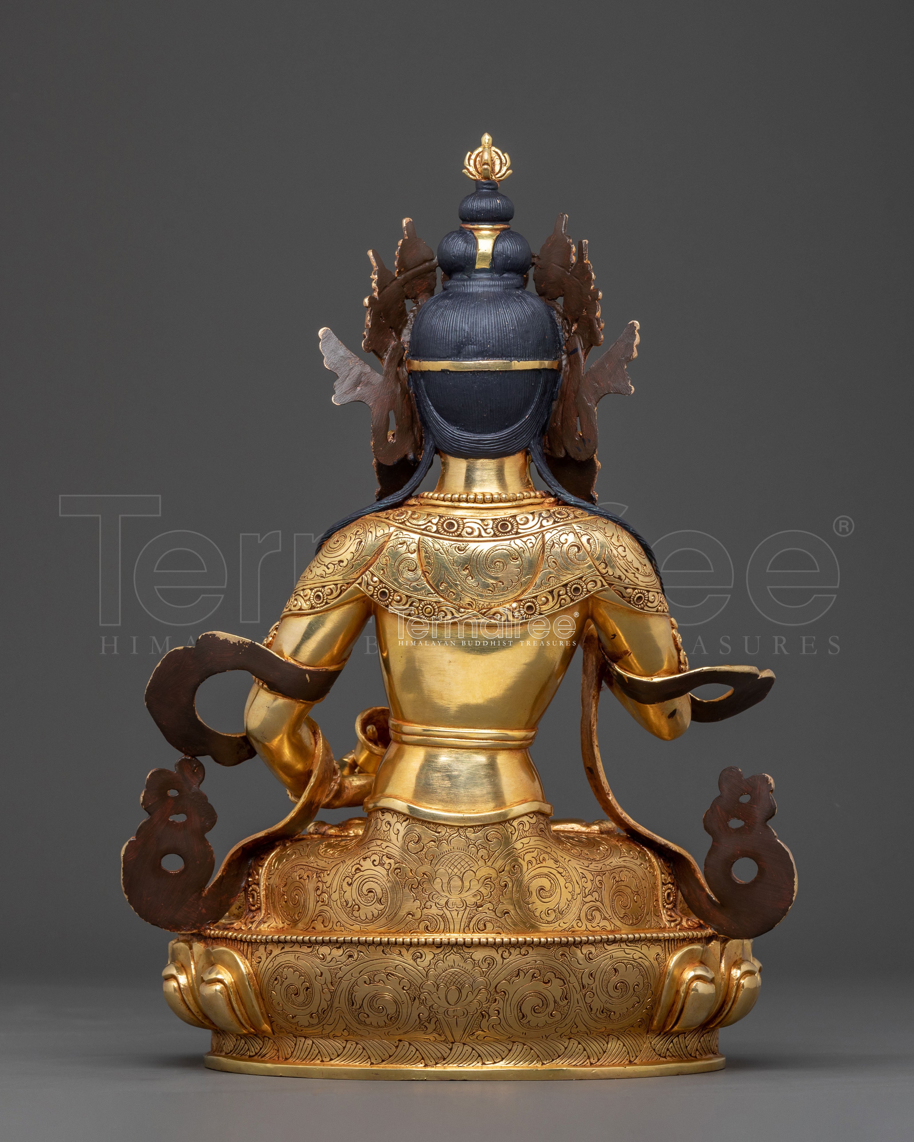 Handcrafted Vajrasattva Purification Deity Statue with 24K Gold Gilding