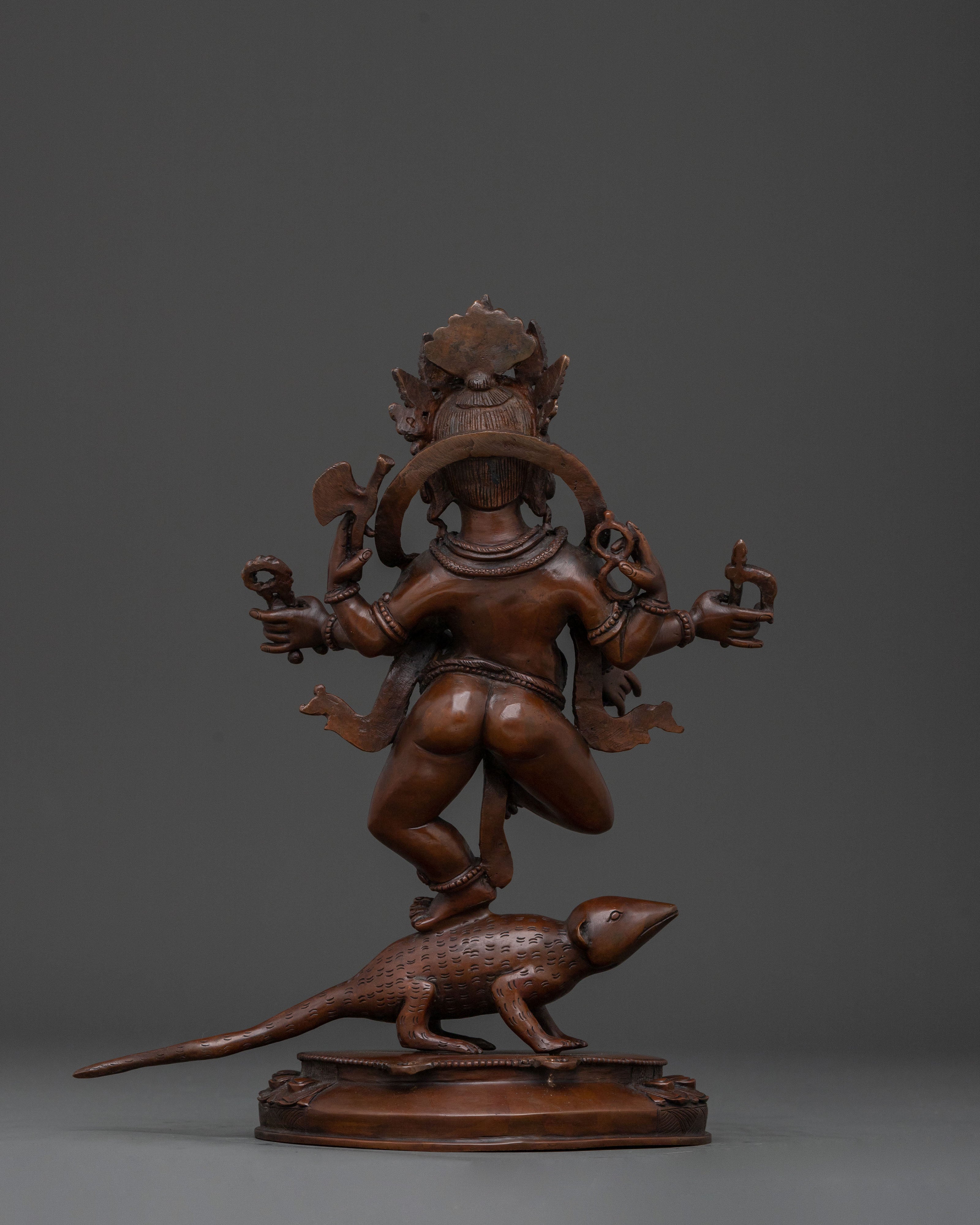 God Ganesh: Oxidized Copper Handcrafted Sculpture