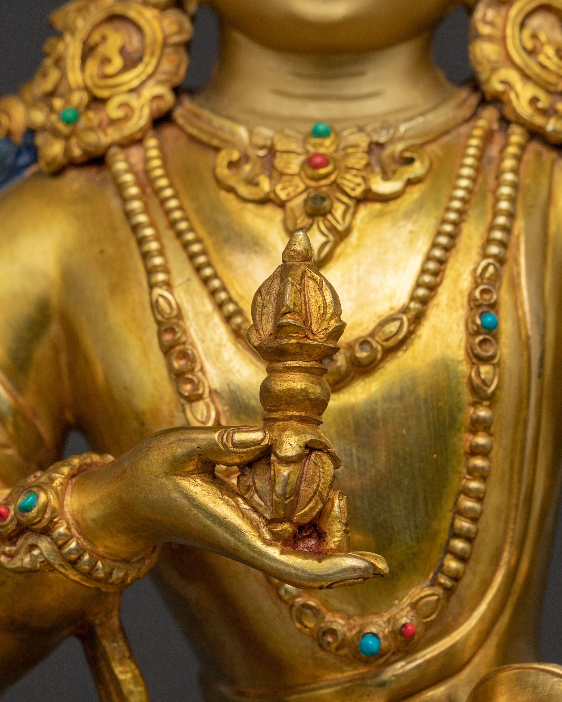 Vajrasattva Embodiment of Purity – Handcrafted 24K Gold Gilded Statue