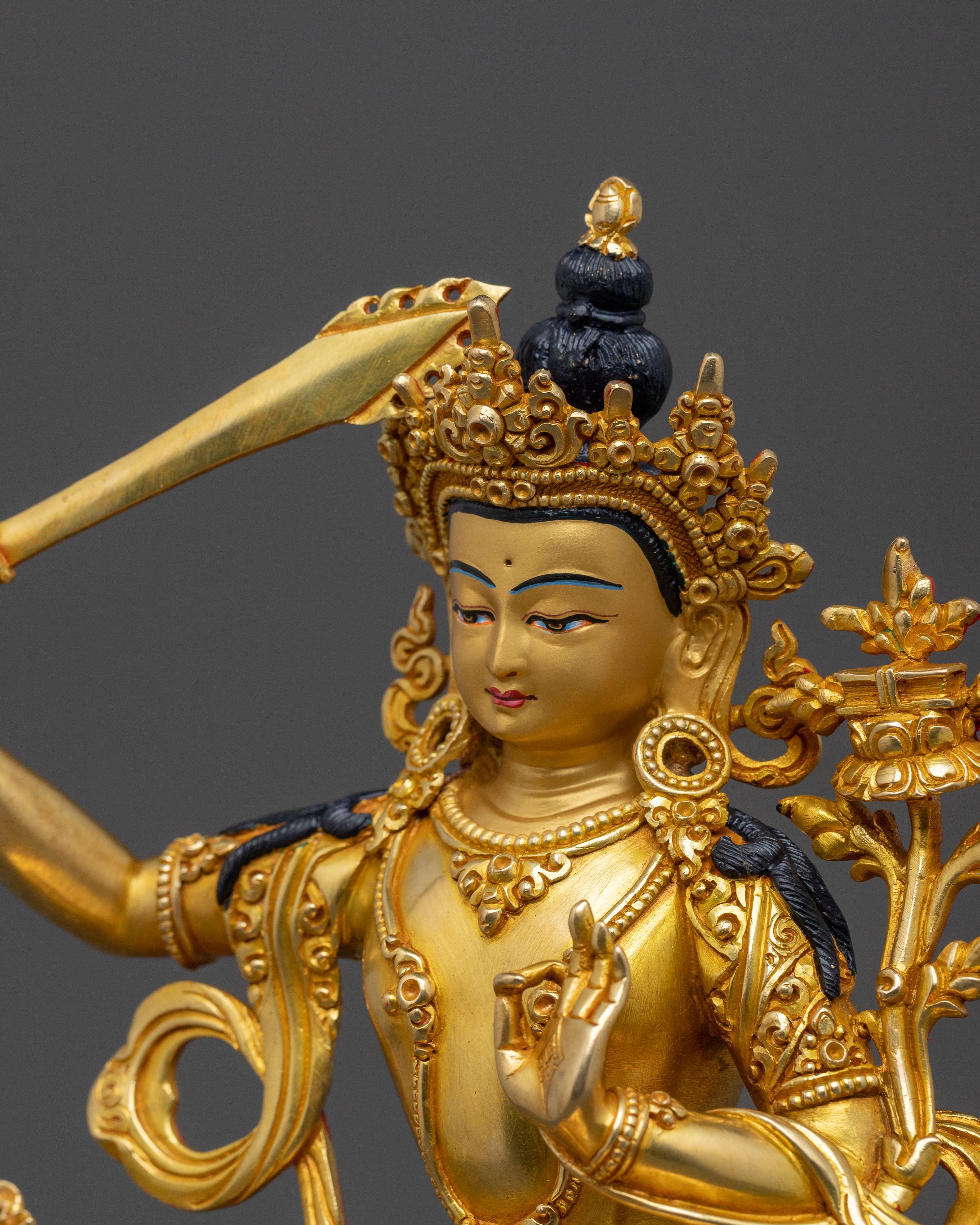 Manjushri Bodhisattva Wisdom Statue | Buddhist Sacred Altar Decor