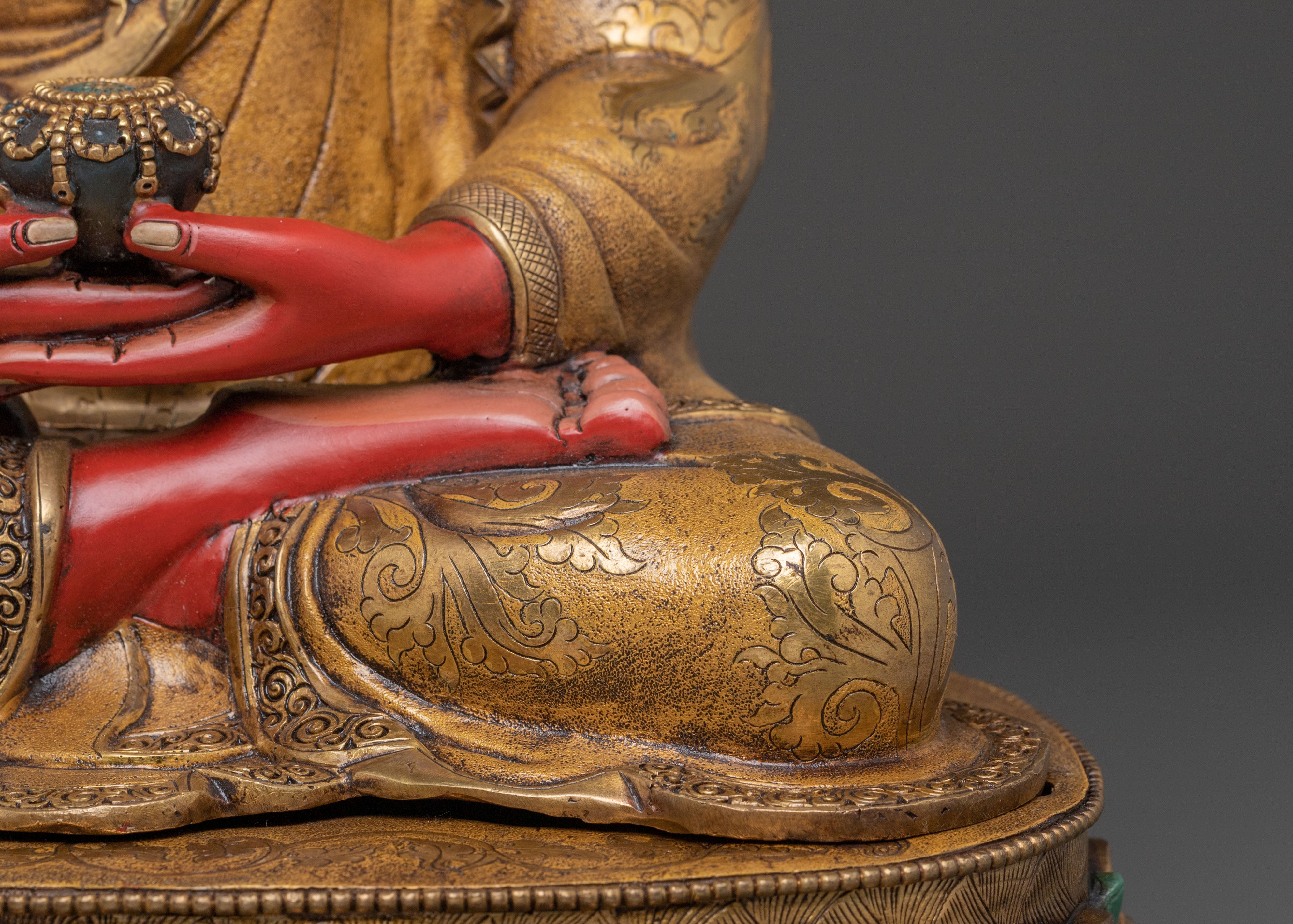Amitabha Buddha 24K Gold Gilded Spiritual Statue