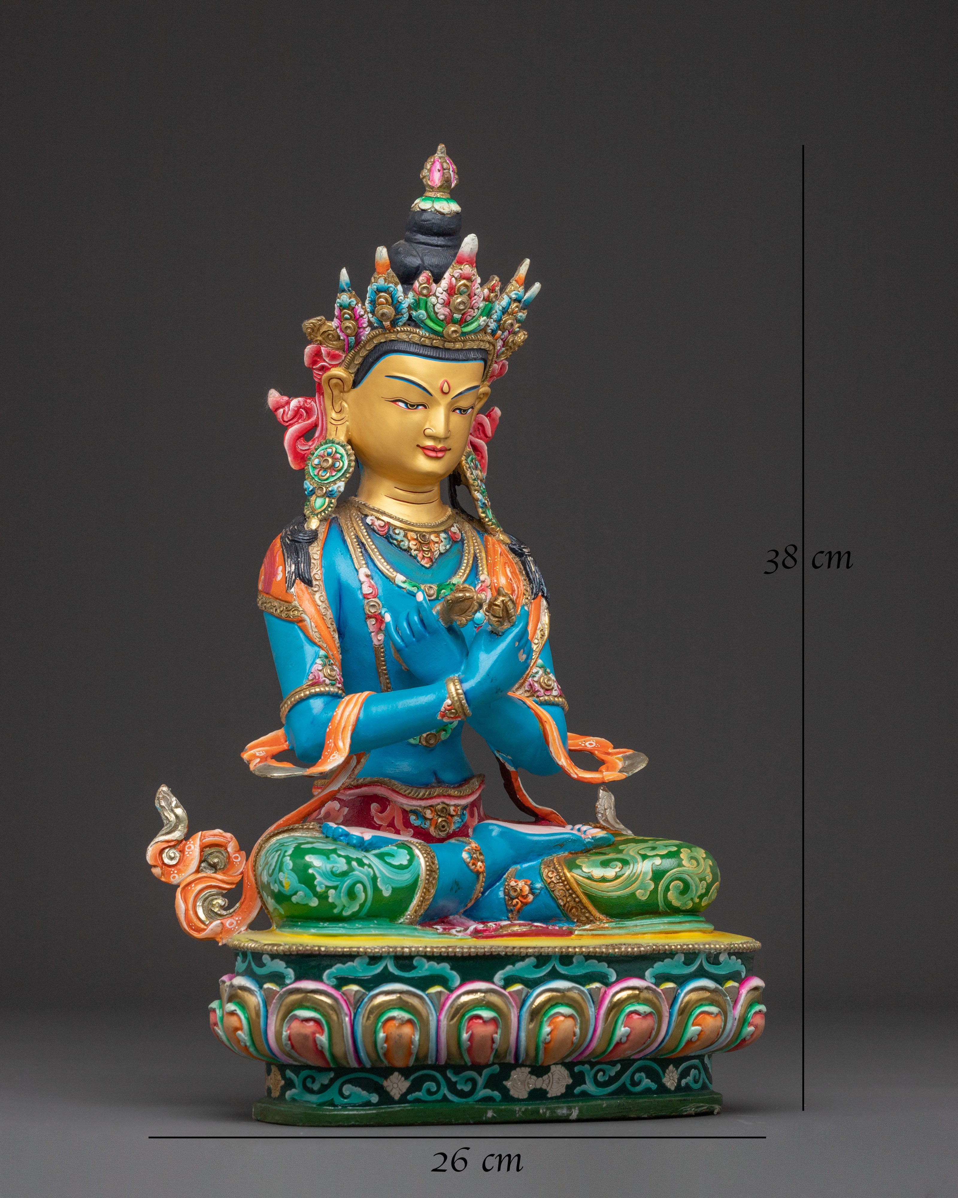 Vajradhara Spiritual Statue: Hand-Gilded Reverence
