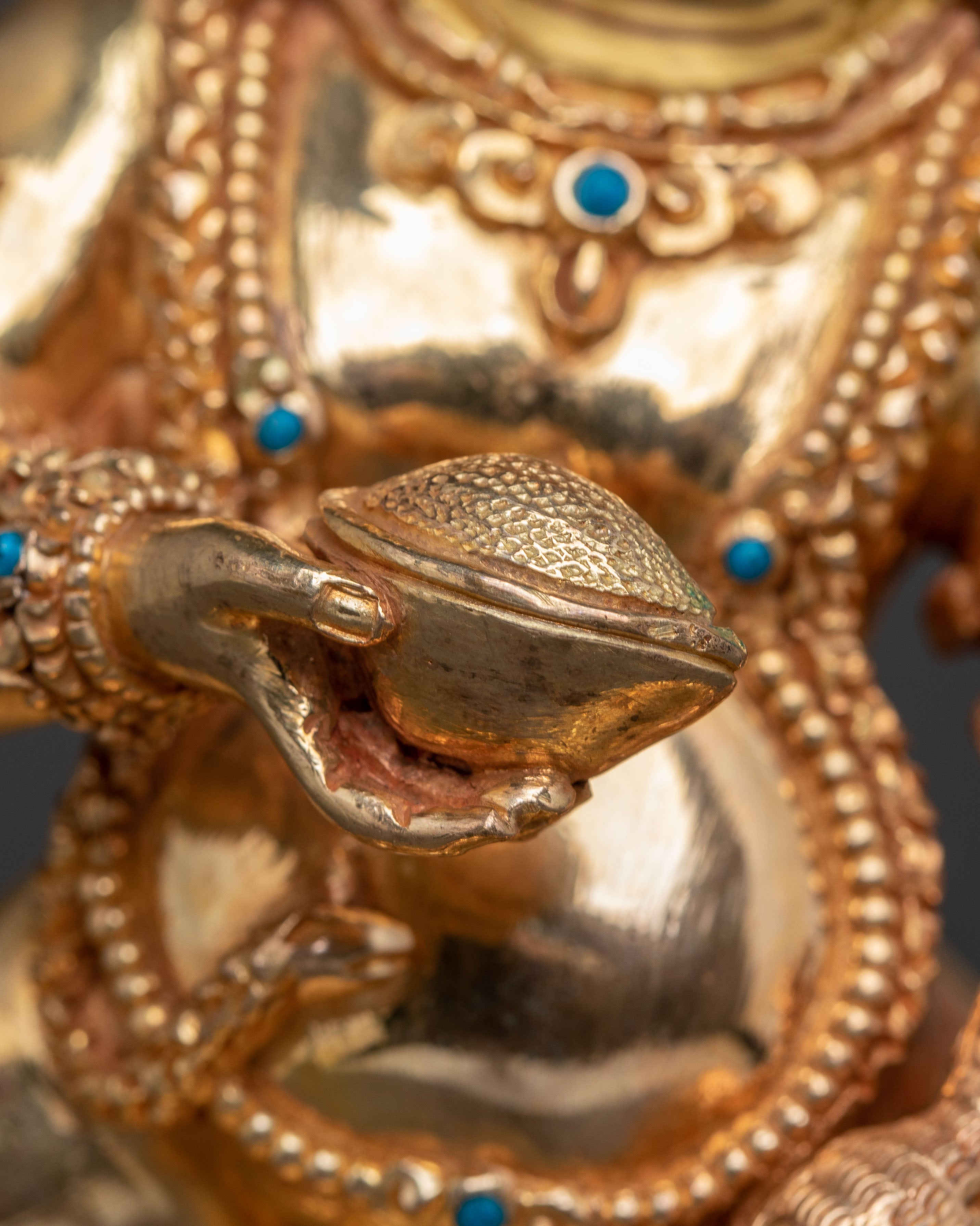 Handcrafted Black Dzambhala Statue of Wealth