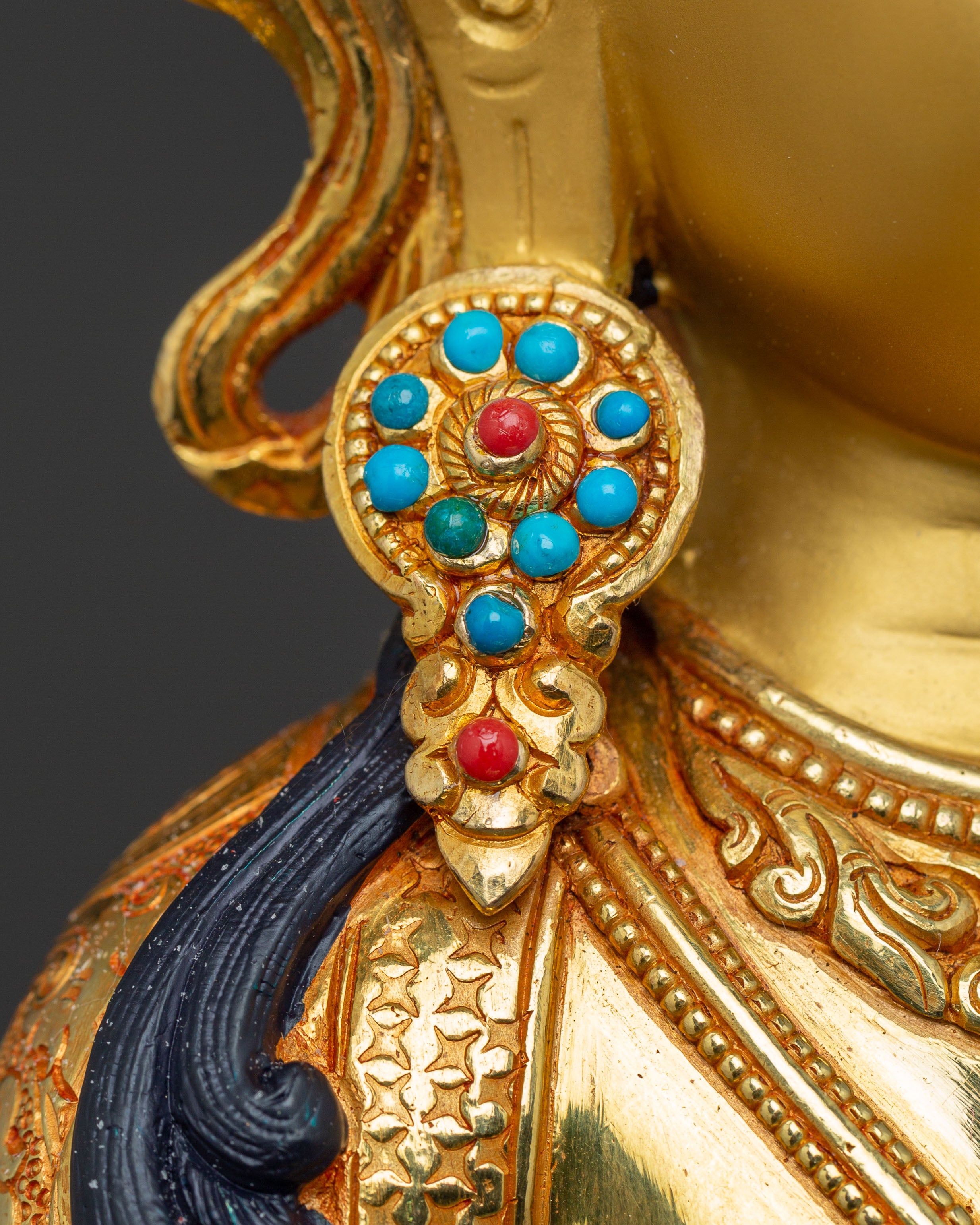 Handcrafted Amitayus Buddha Spiritual Statue - Masterpiece Gilded Copper