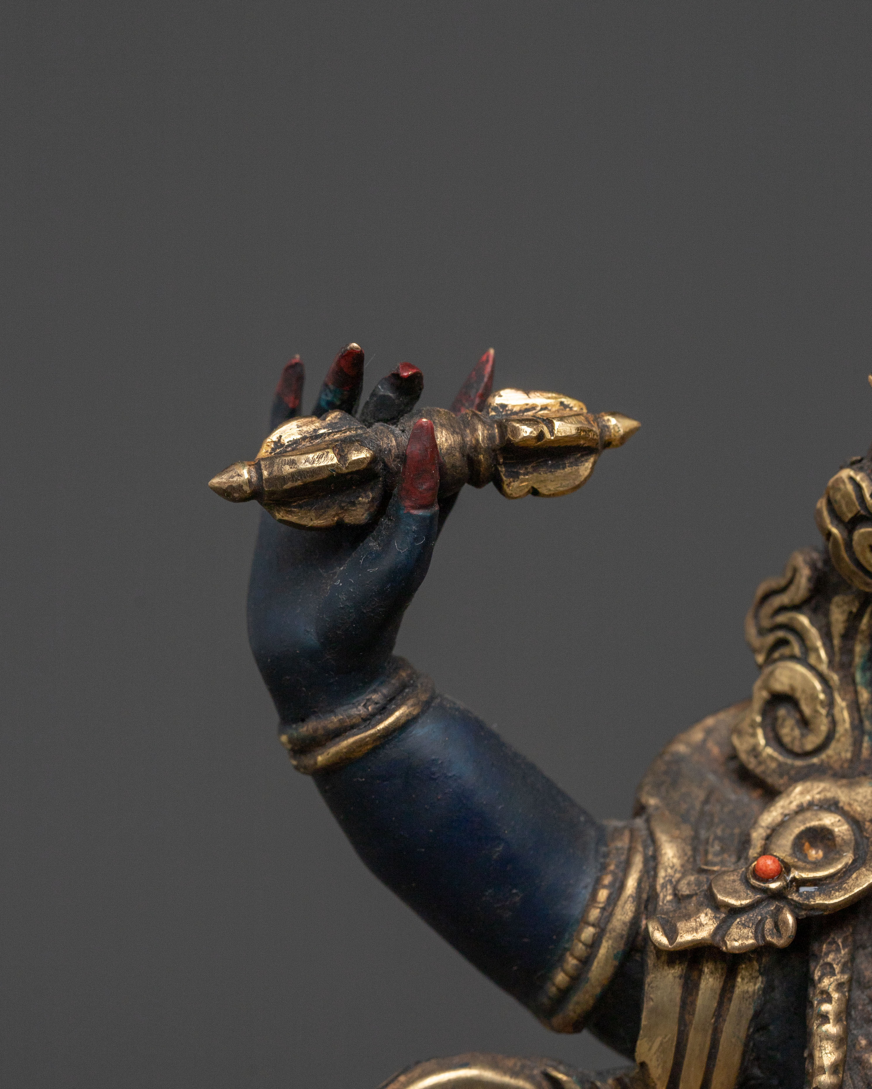 Vajrapani Golden Electroplated Statue: Dynamic Protector