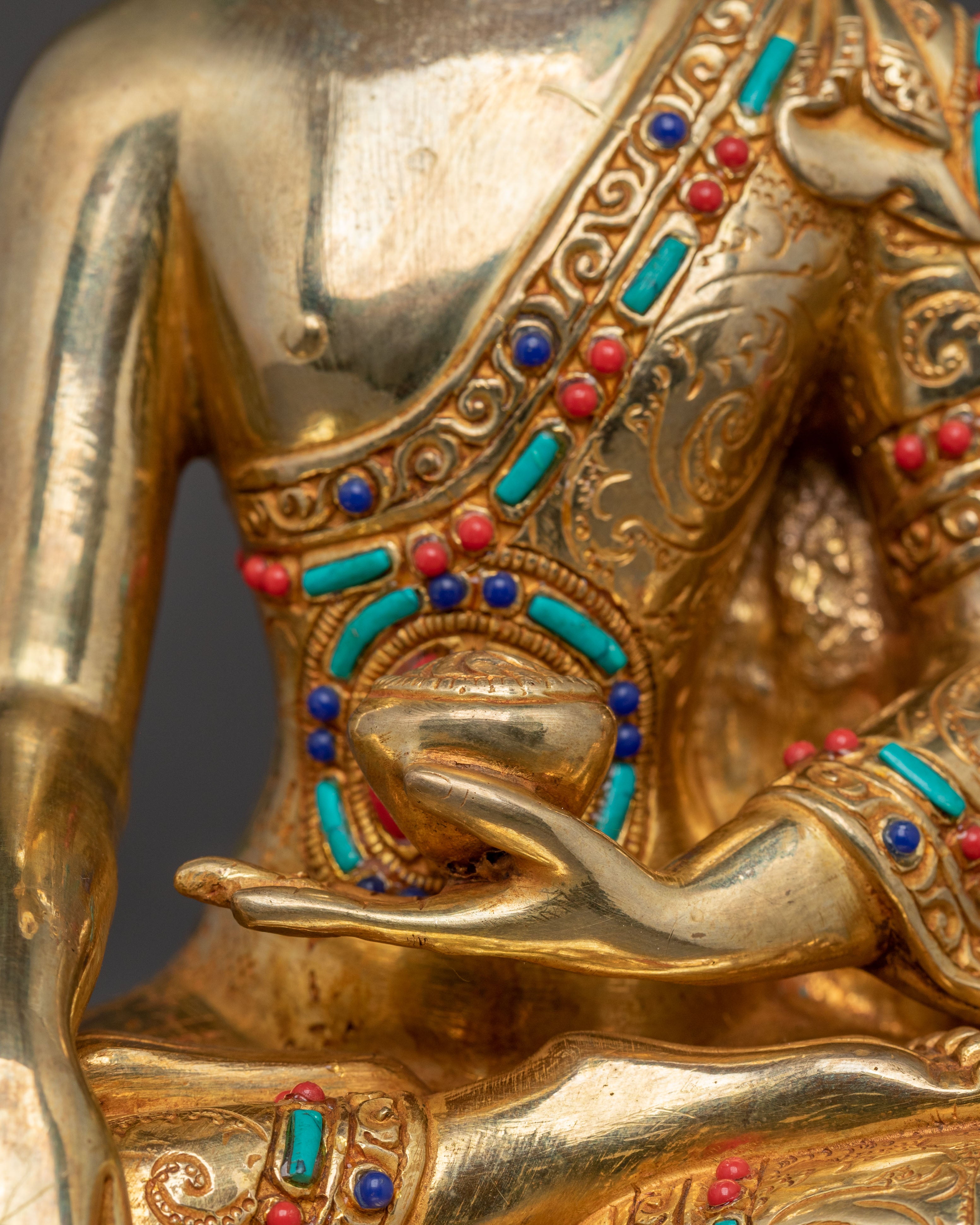 Divine Shakyamuni Buddha Blessing Statue – Handcrafted Serenity