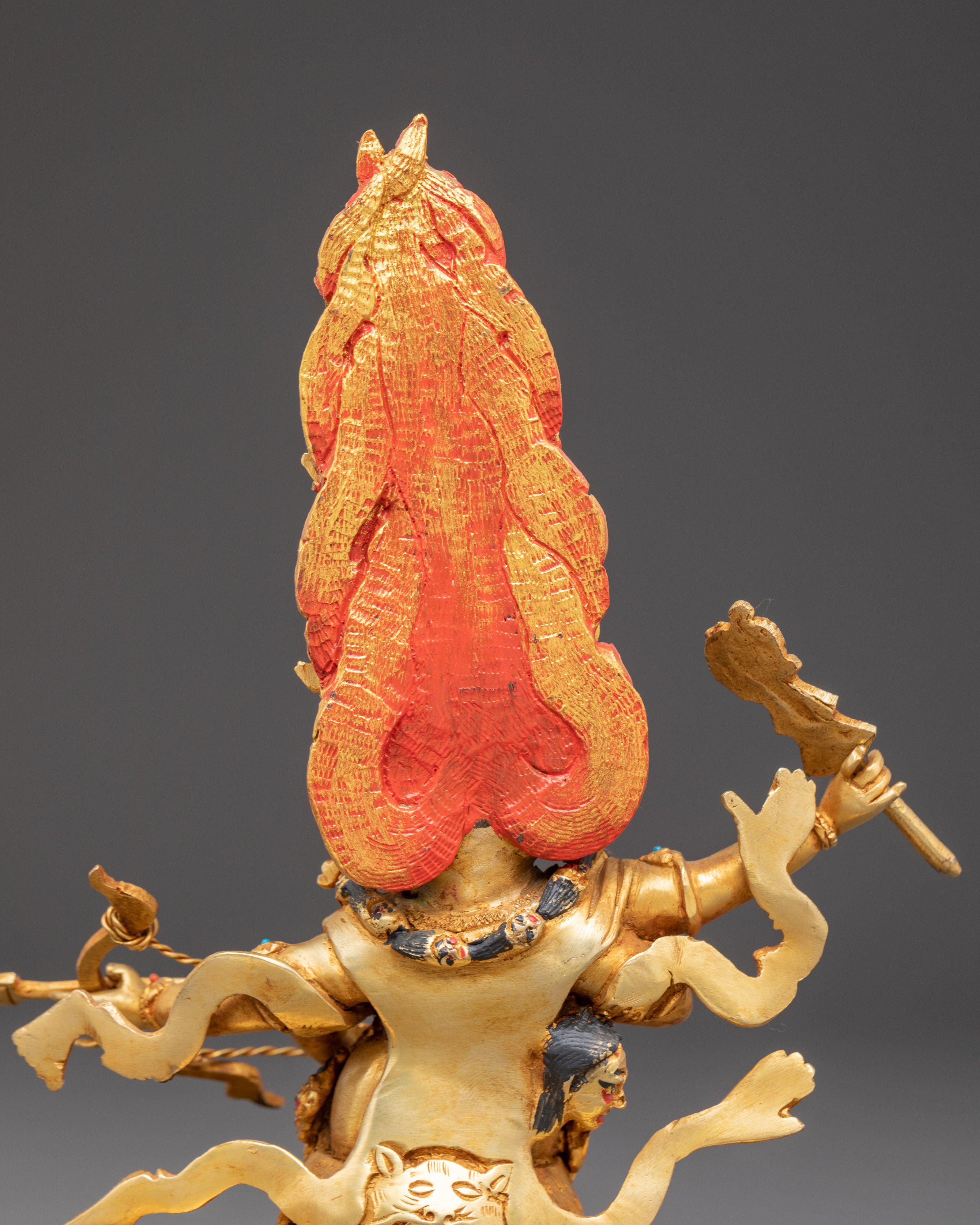 Golden Statue of Protector Rahula | Guardian of Spiritual Enlightenment