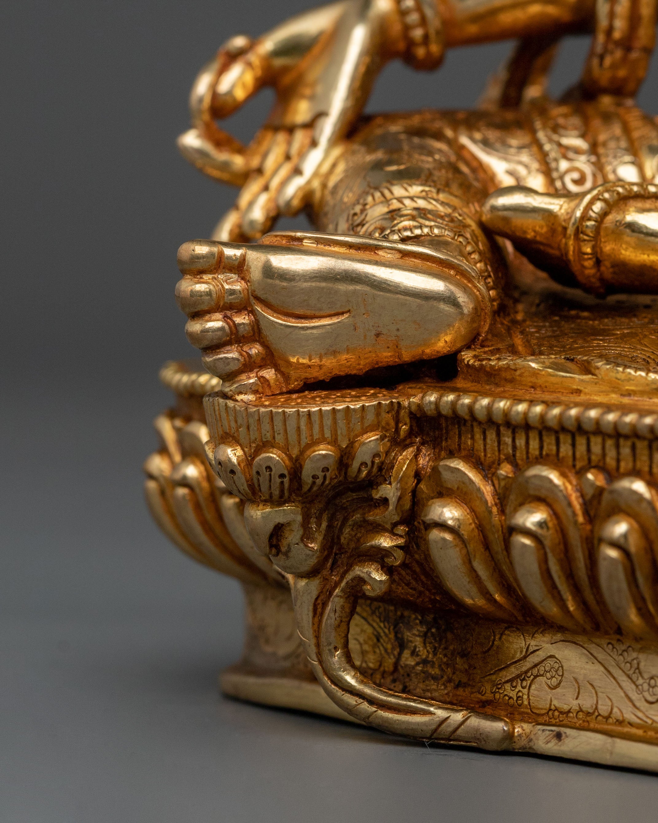 Green Tara Statue | Handcrafted 24K Gold Gilded