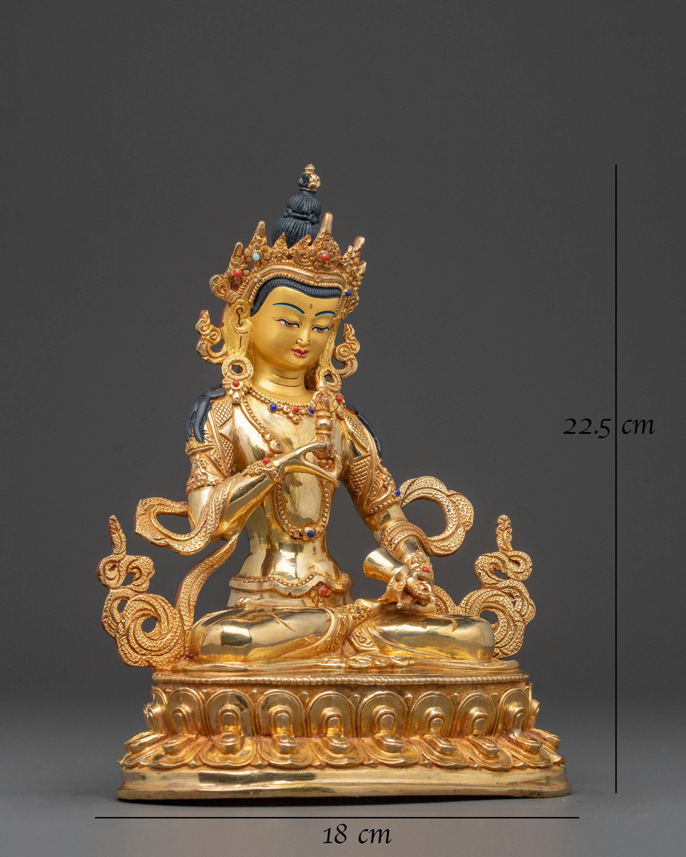 Handcrafted Vajrasattva Spiritual Statue – 24K Gold Gilded Statue