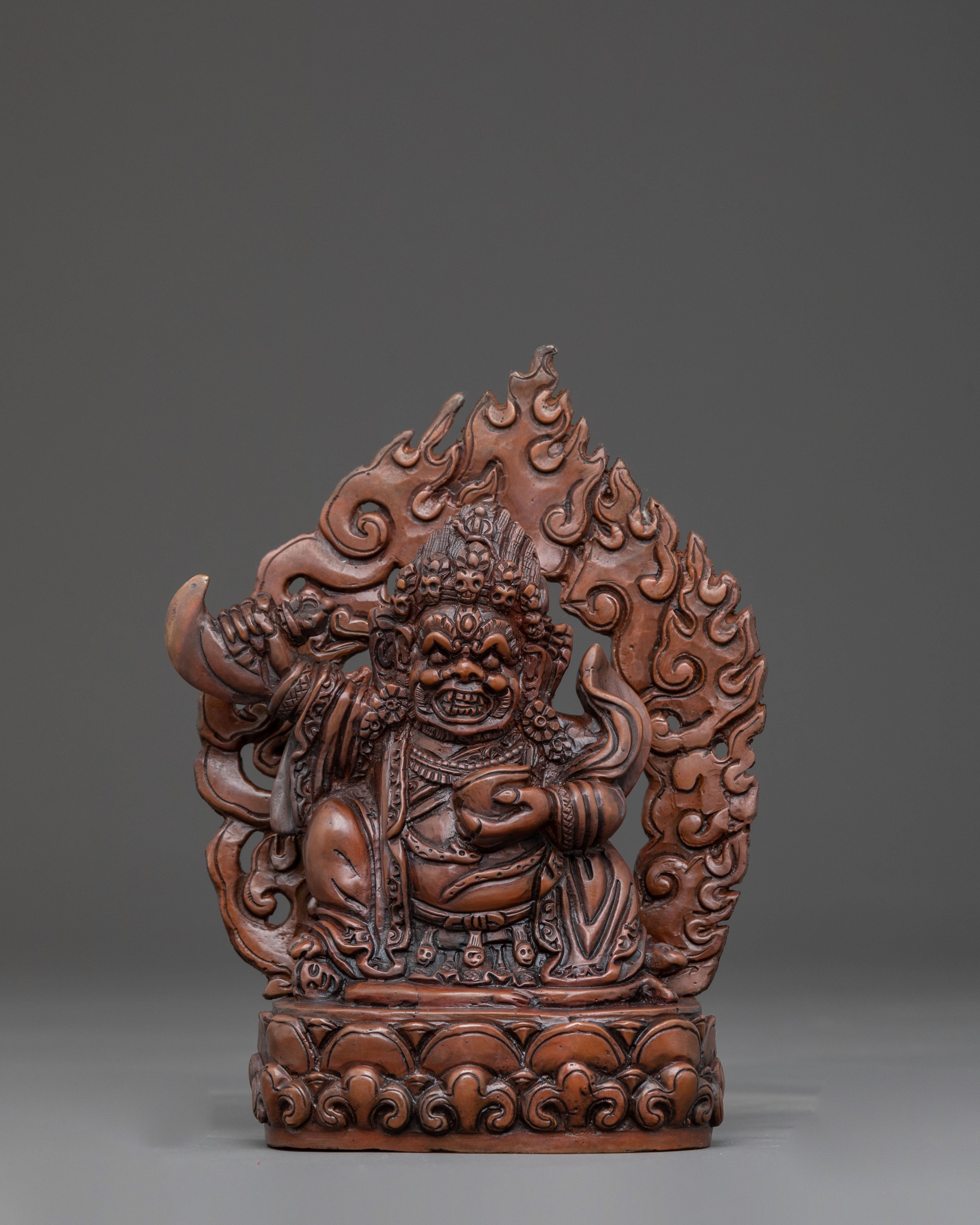 Mahakala Bernakchen Spiritual Figurine – Oxidized Copper Art
