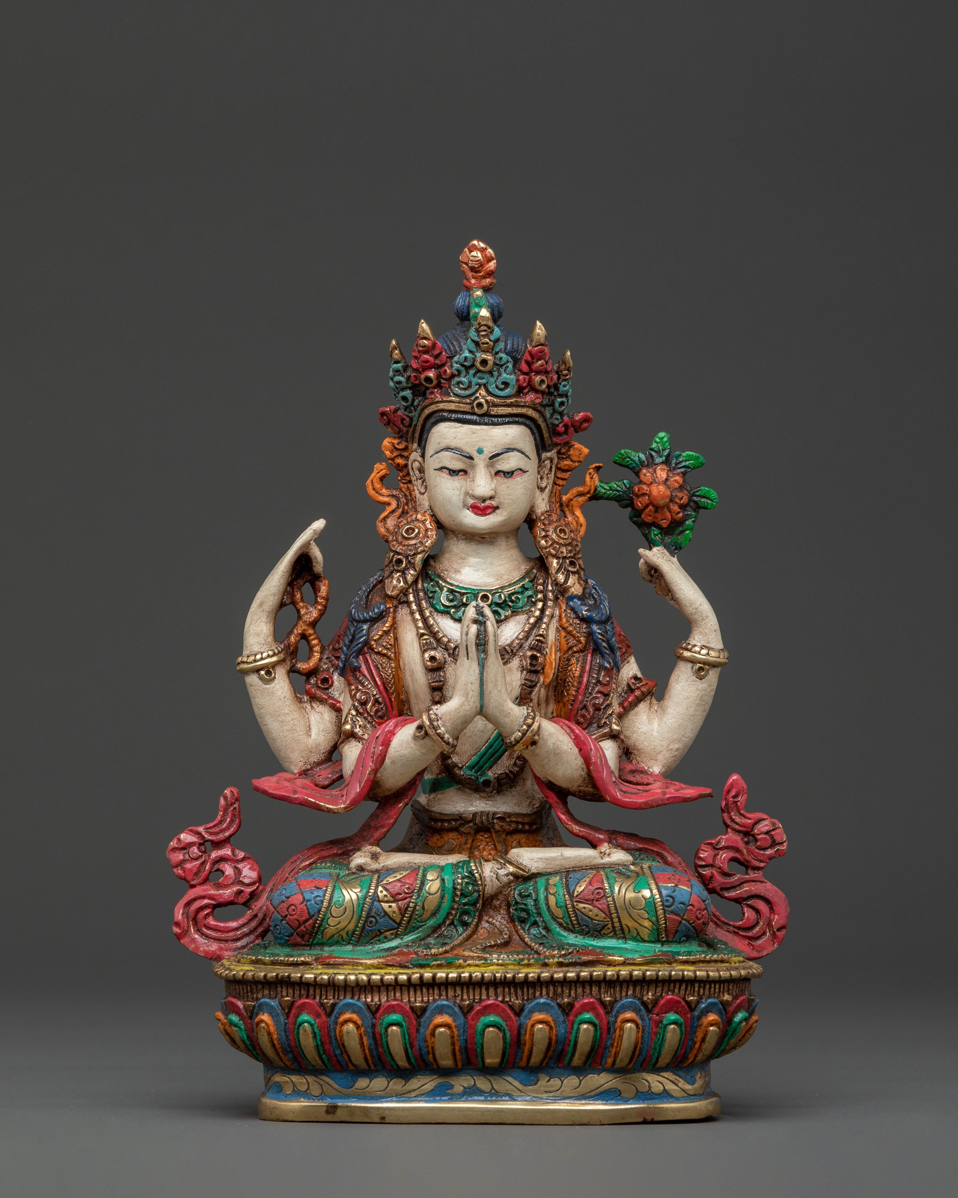 Enlightened Compassion Chenrezig Statue | Buddhist Decor