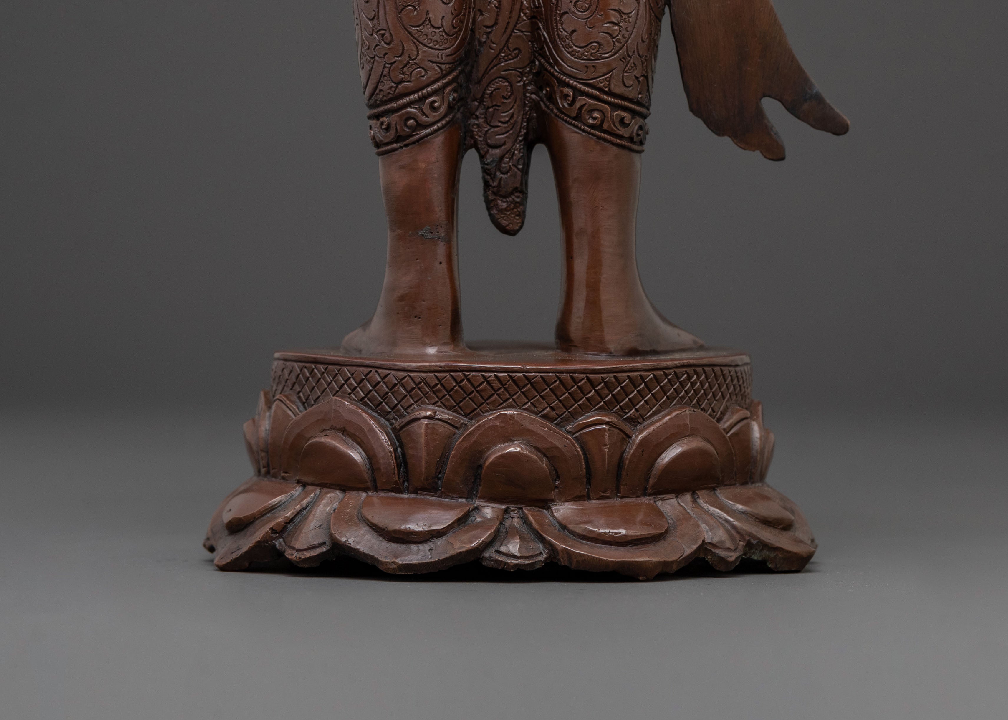 Oxidized Copper Lokeshwara Padmapani Statue of Compassion