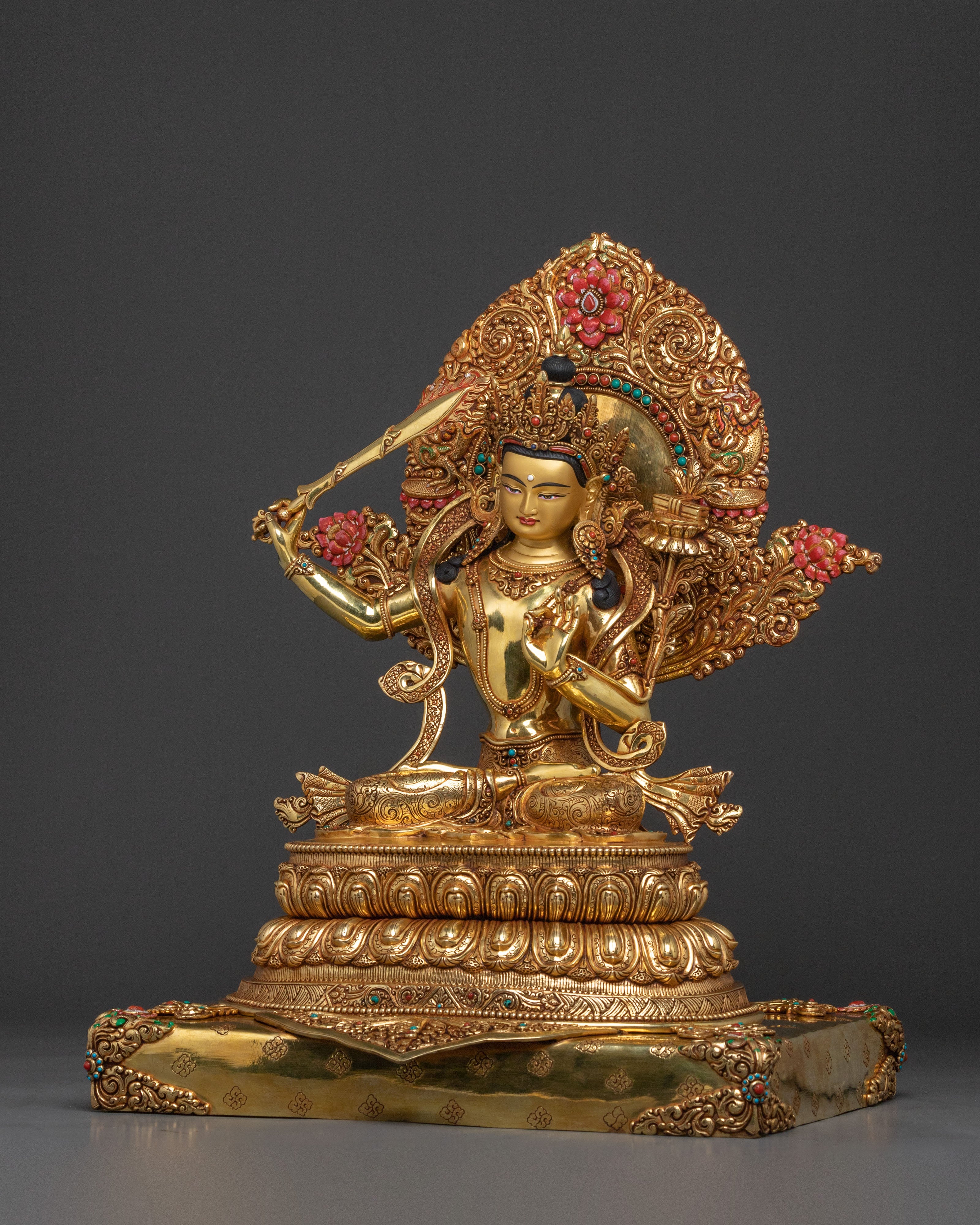 Spiritual Manjushri Statue | Buddhist Altar Sculpture